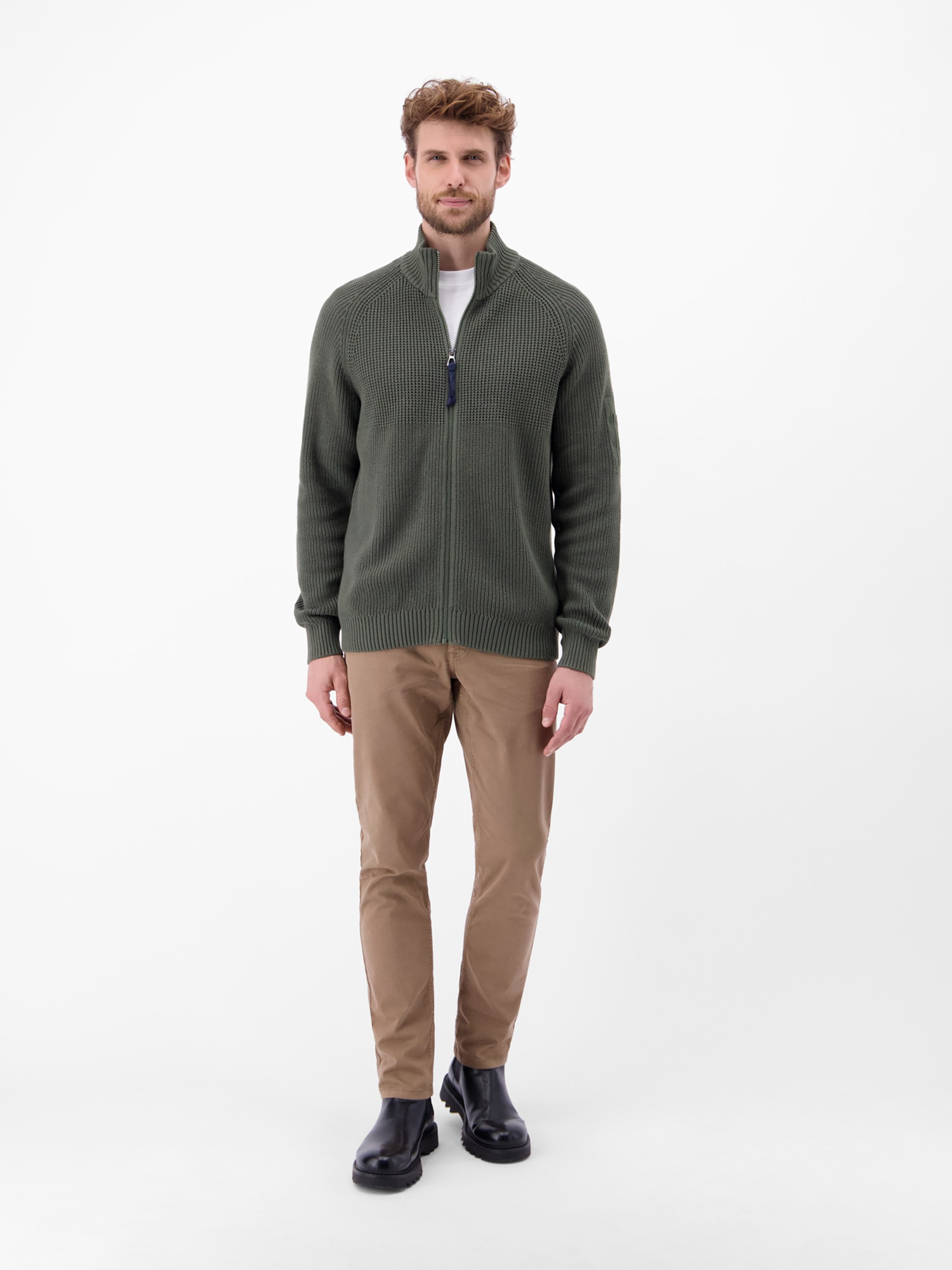 LERROS Strickjacke »LERROS Herren Strickjacke, grob gerippt«