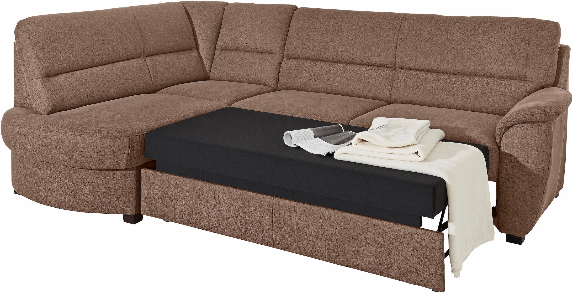 sit&more Ecksofa »Pandora L-Form«, wahlweise mit Bettfunktion und Bettkasten