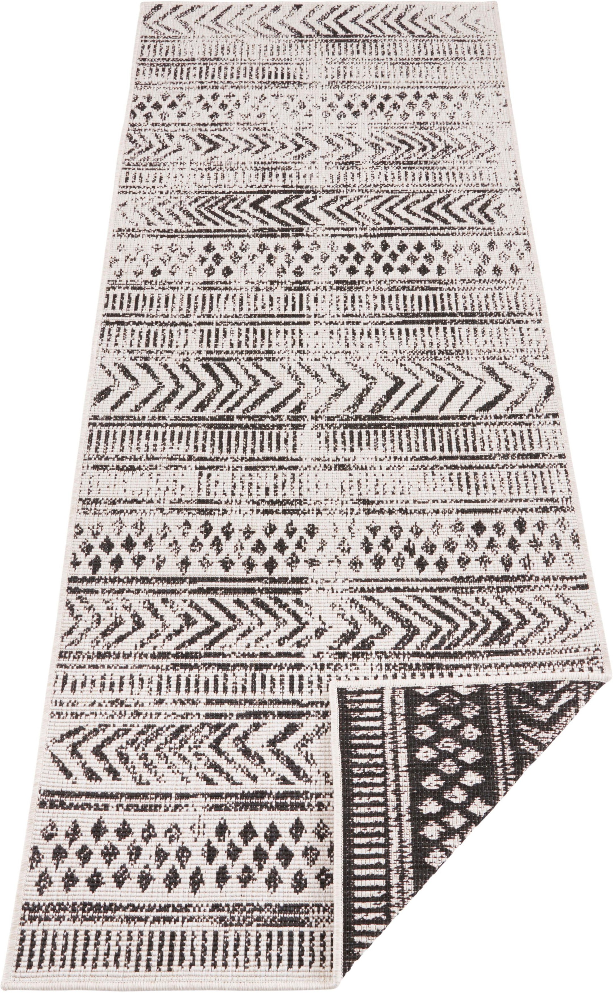 NORTHRUGS Teppich »BIRI Wendeteppich«, rechteckig, 5 mm Höhe, In-& Outdoor, Wetterfest, Balkon, Läufer, Wohnzimmer, Wasserfest, Boho
