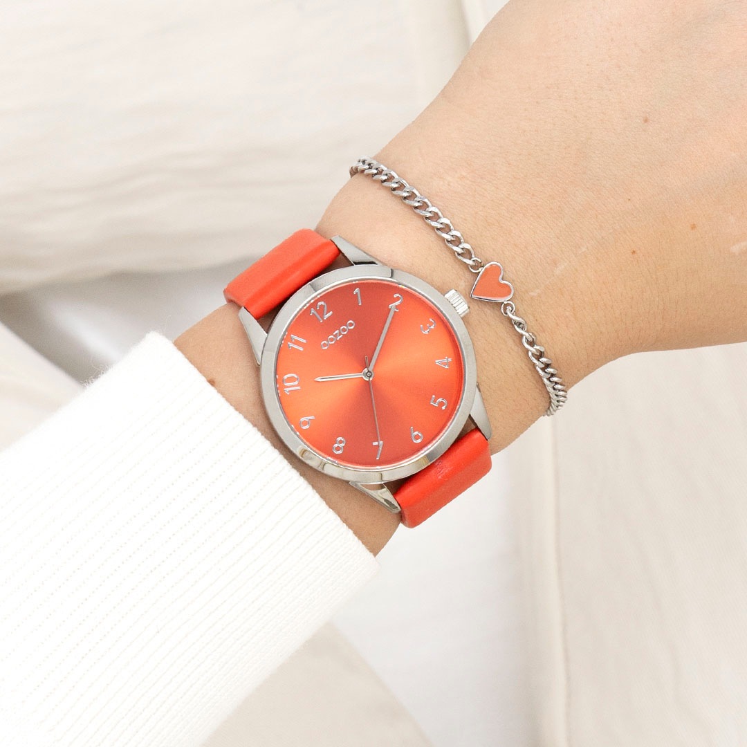 OOZOO Quarzuhr, Armbanduhr, Damenuhr, Herrenuhr, Lederarmband, analog