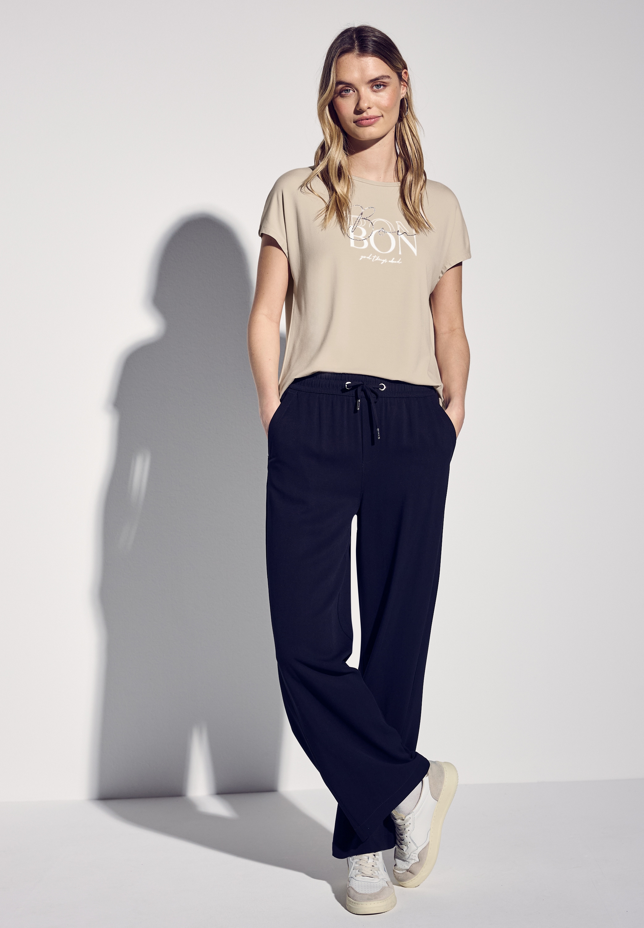 STREET ONE T-Shirt, aus softem Materialmix