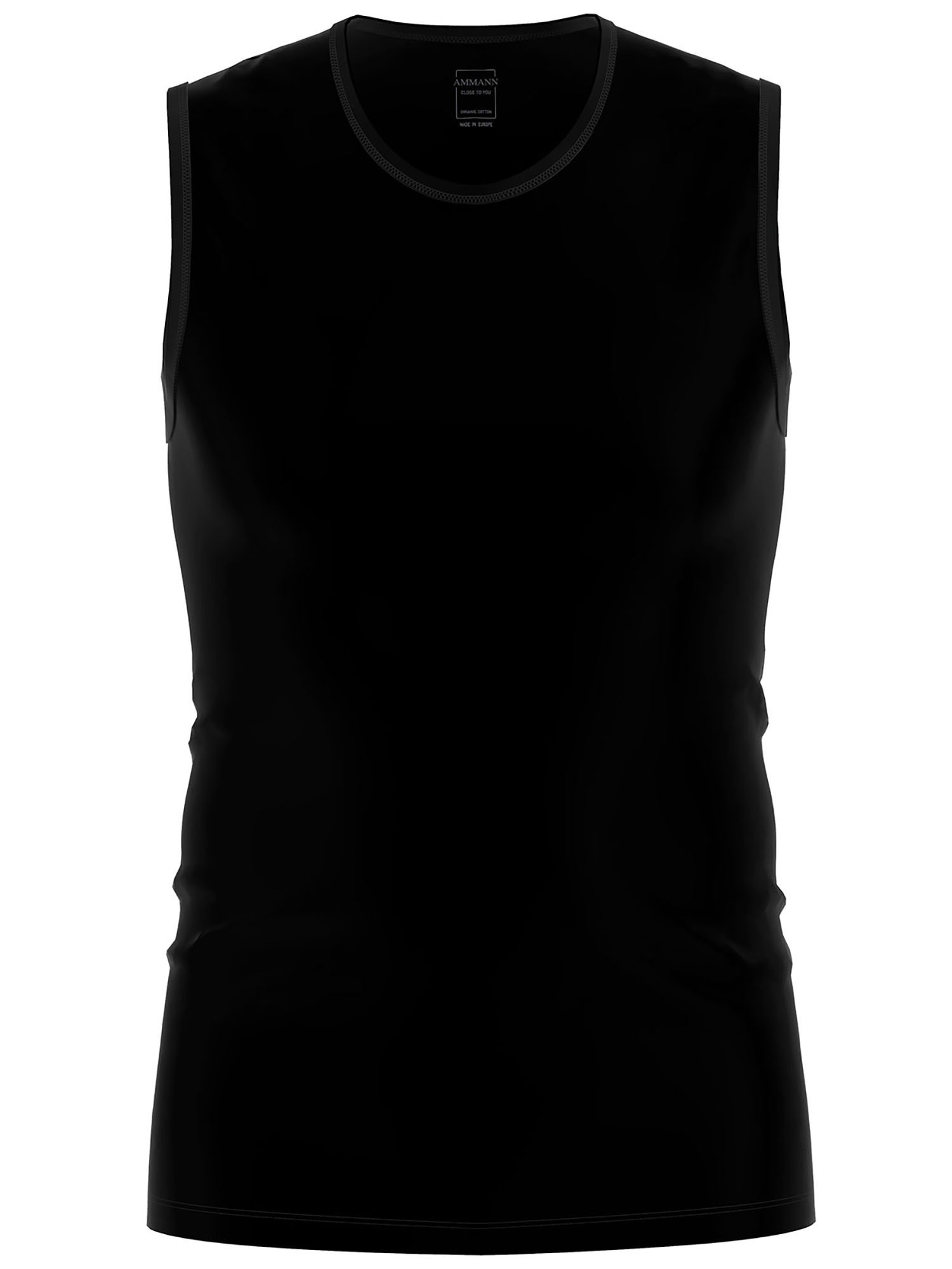 AMMANN Herren Unterhemd "Tank Top Day Modern / Close to you", schwarz, Gr. 8, Obermaterial: 93% Baumwolle CO. 7% Elasthan EL., Unterhemden