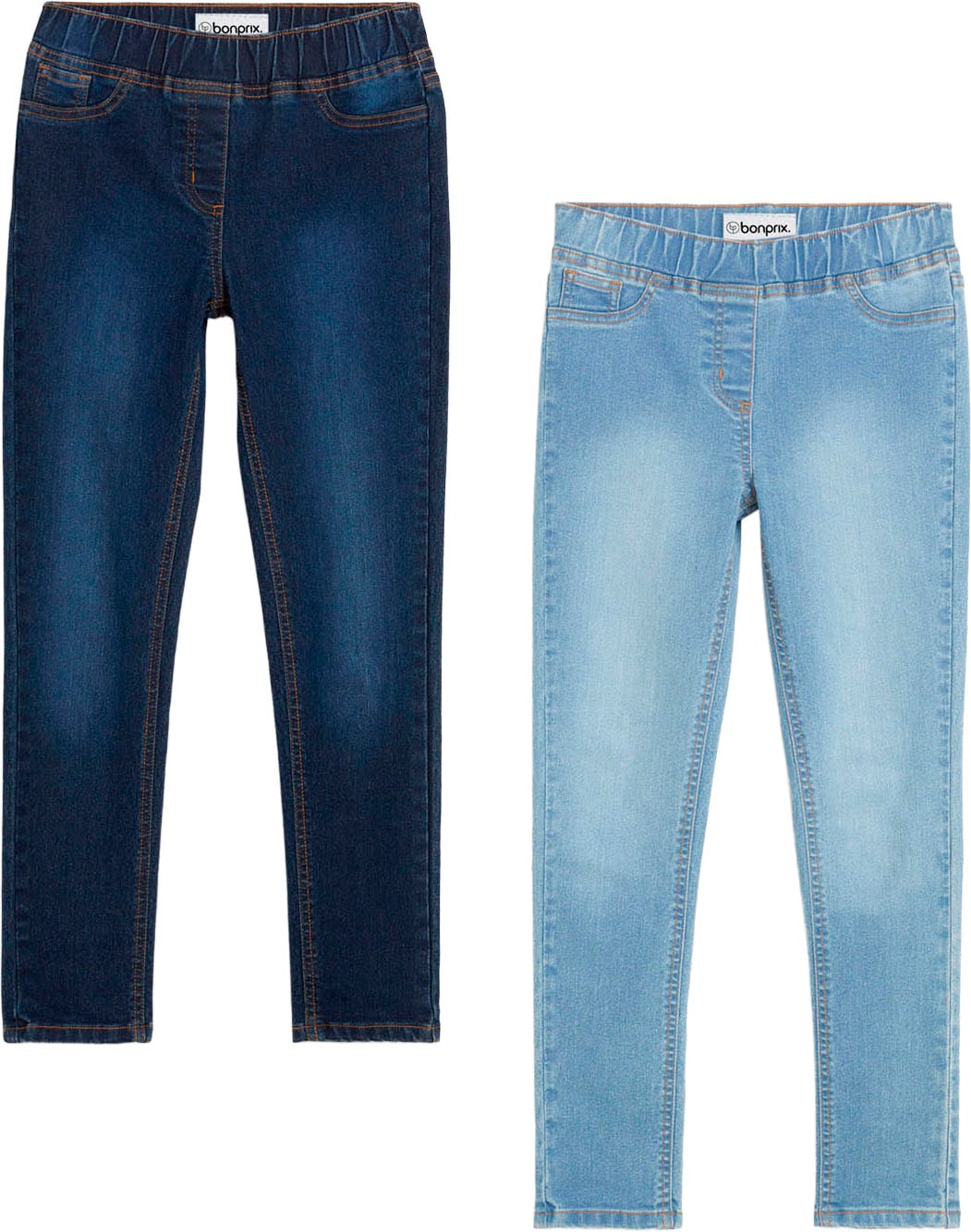 bonprix Jeansjeggings Packung, 2 Stk. Skinny Fit, mit angedeuteten Taschen