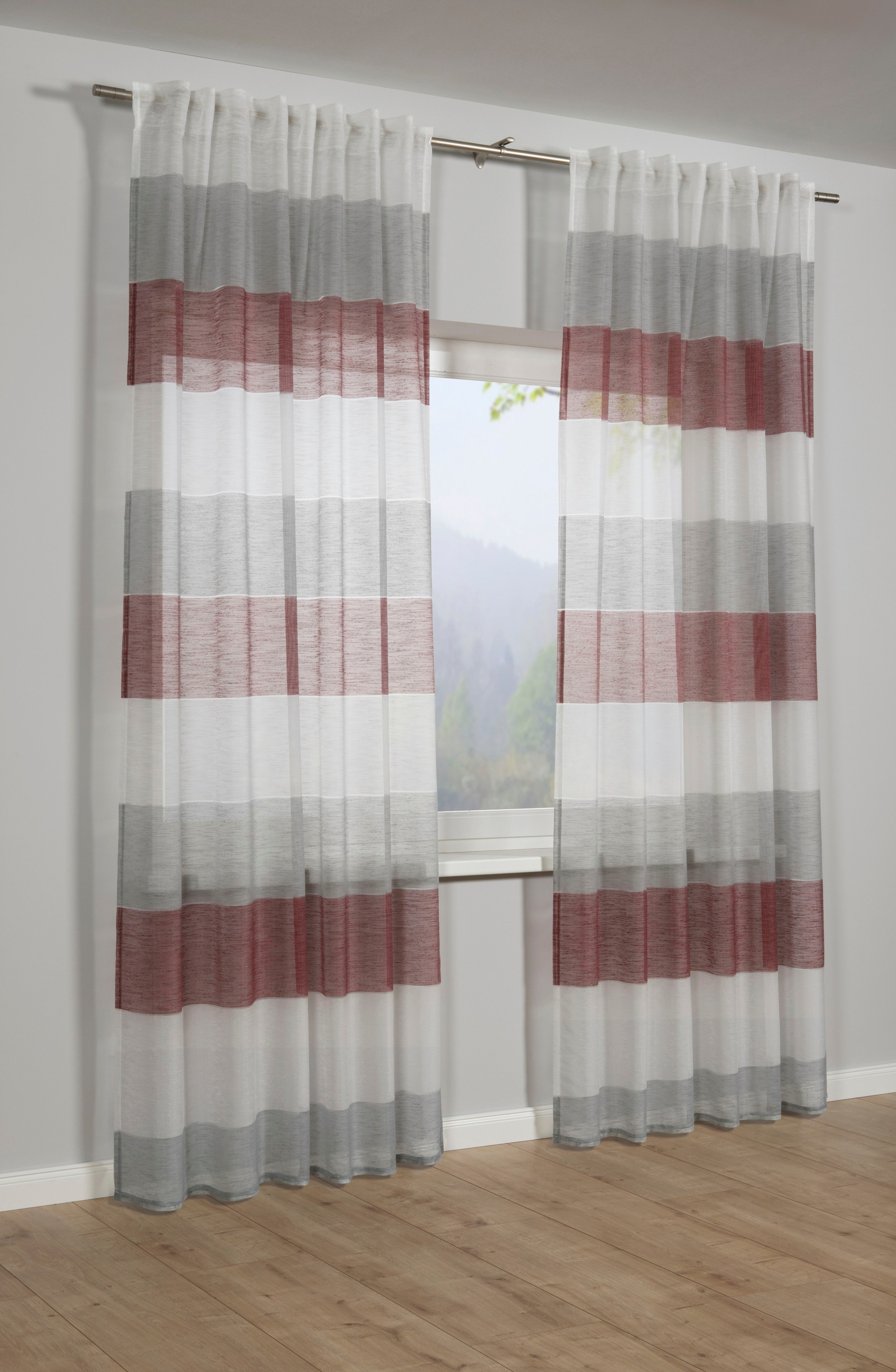 GARDINIA Gardine "Schal mit Gardinenband Etamine" verdeckte Schlaufen 1 Stk günstig online kaufen