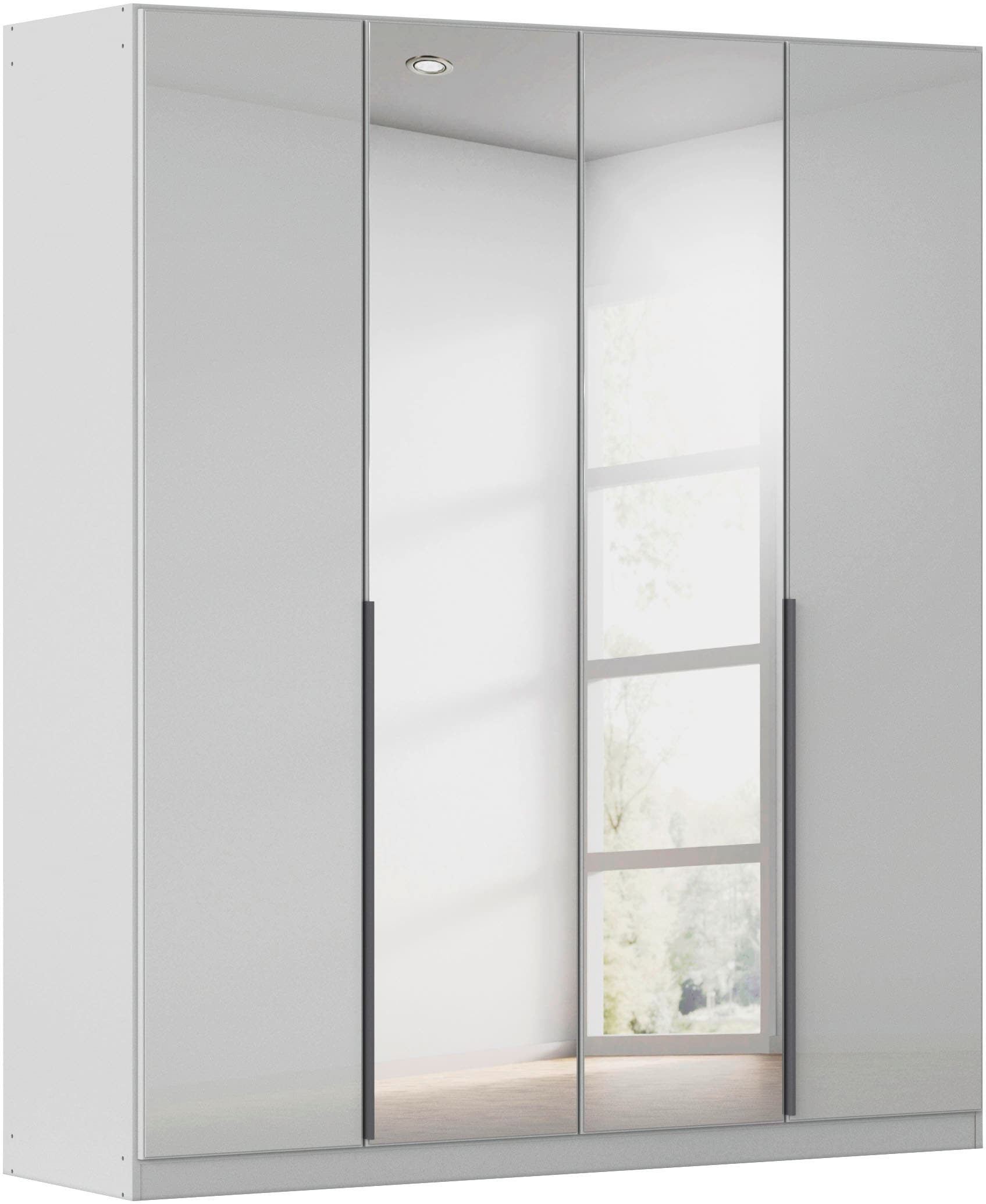 OTTO home Drehtürenschrank "Kleiderschrank Schrank Garderobe AGORDO mit Glasfront und Spiegel" in zwei Griff-Farben, Breiten 91-405 cm, durchdachte Innenausstattung, in 8 Breiten und 2 Höhen MADE IN GERMANY