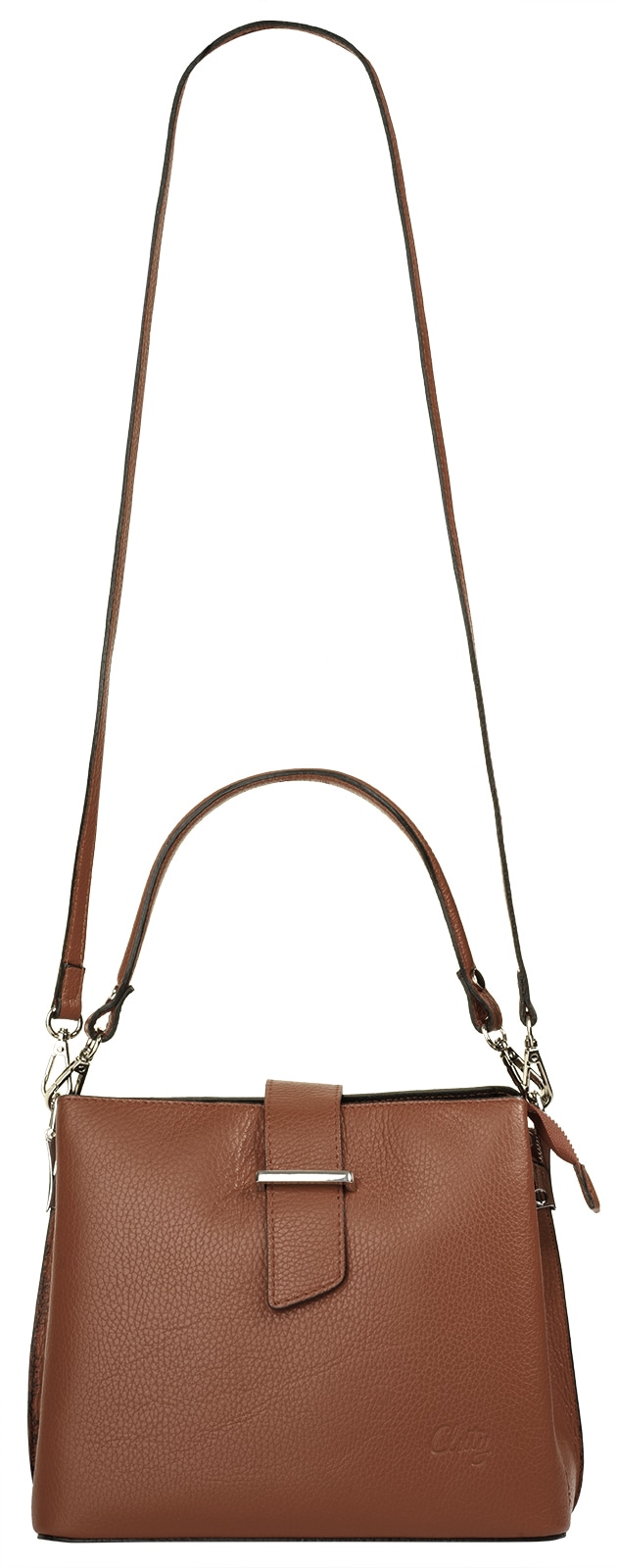 Cluty Henkeltasche, echt Leder, Made in Italy