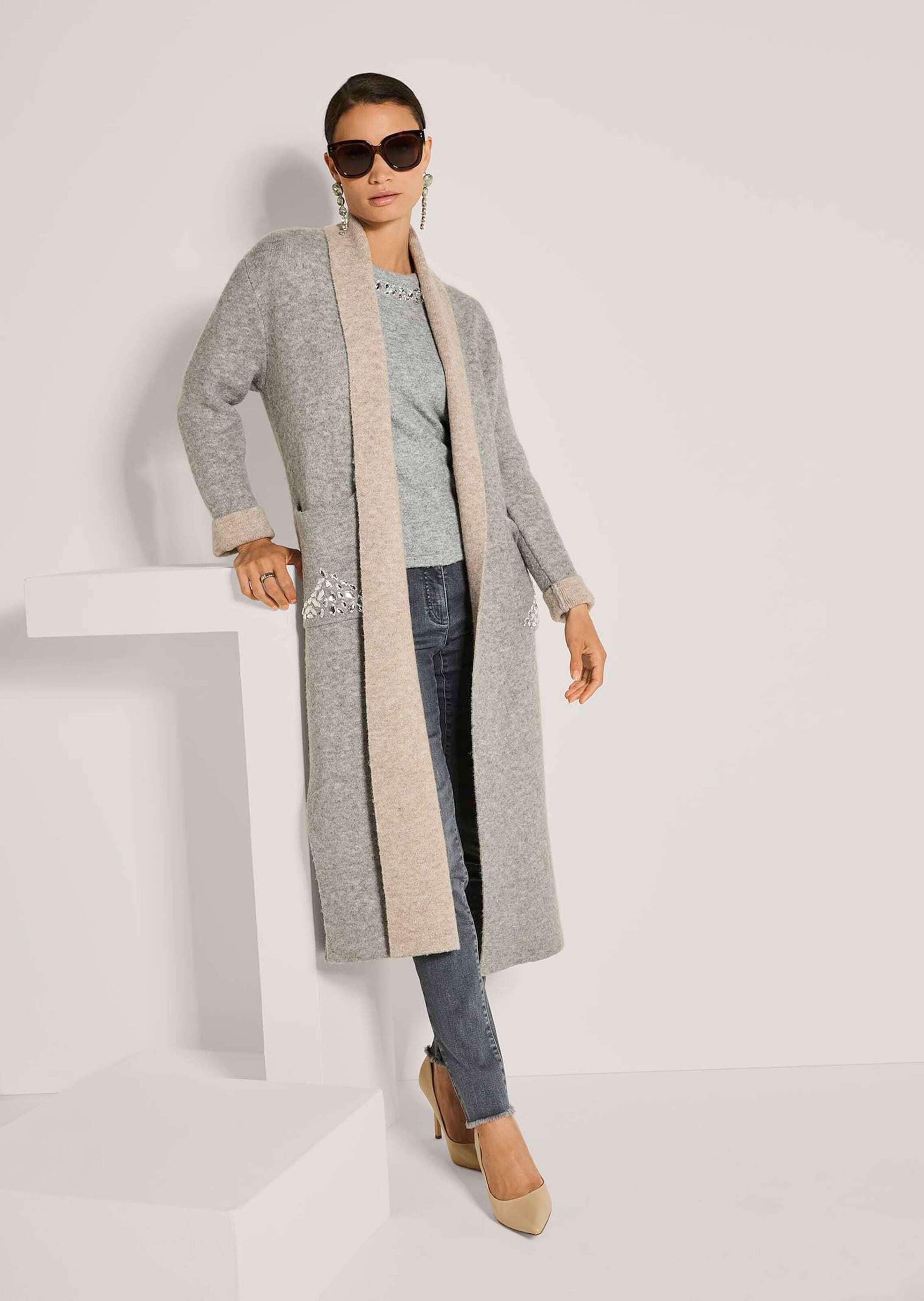 MADELEINE Langmantel »Strickmantel Doubleface-Mantel mit Schalkragen«