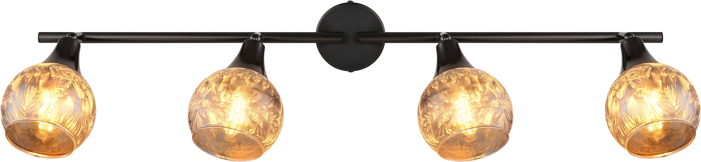 GLOBO LIGHTING Deckenspot »FROSTA« E14 1 Stk. Schwarz-chrome Strahler mit geeistem Glas, dreh-/schwenkbar