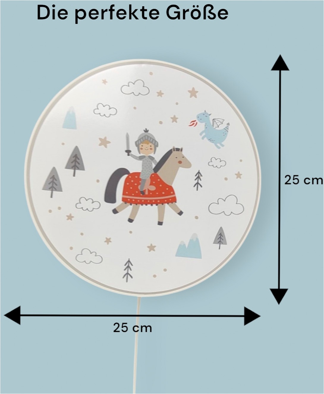 niermann Wandleuchte »Kinderlampe mit Motiv "Ritter Theo", Kinderzimmer« E14 1 Stk. bruchsicheres Gehäuse, Schalter im Anschlusskabel, Made in Germany