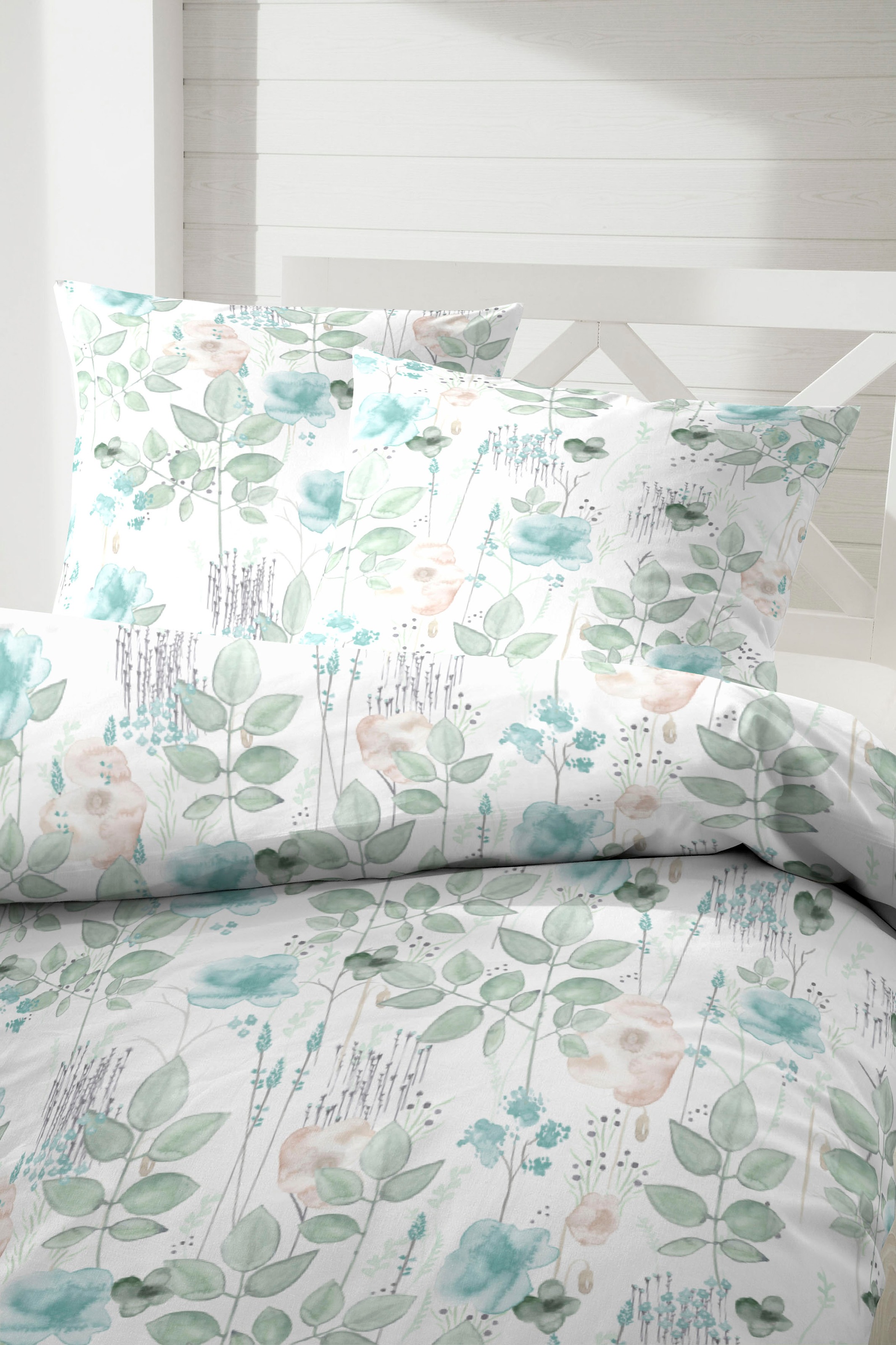 Primera Bettwäsche "Aquaflower" 2 Stk. mit zarten Blumen günstig online kaufen