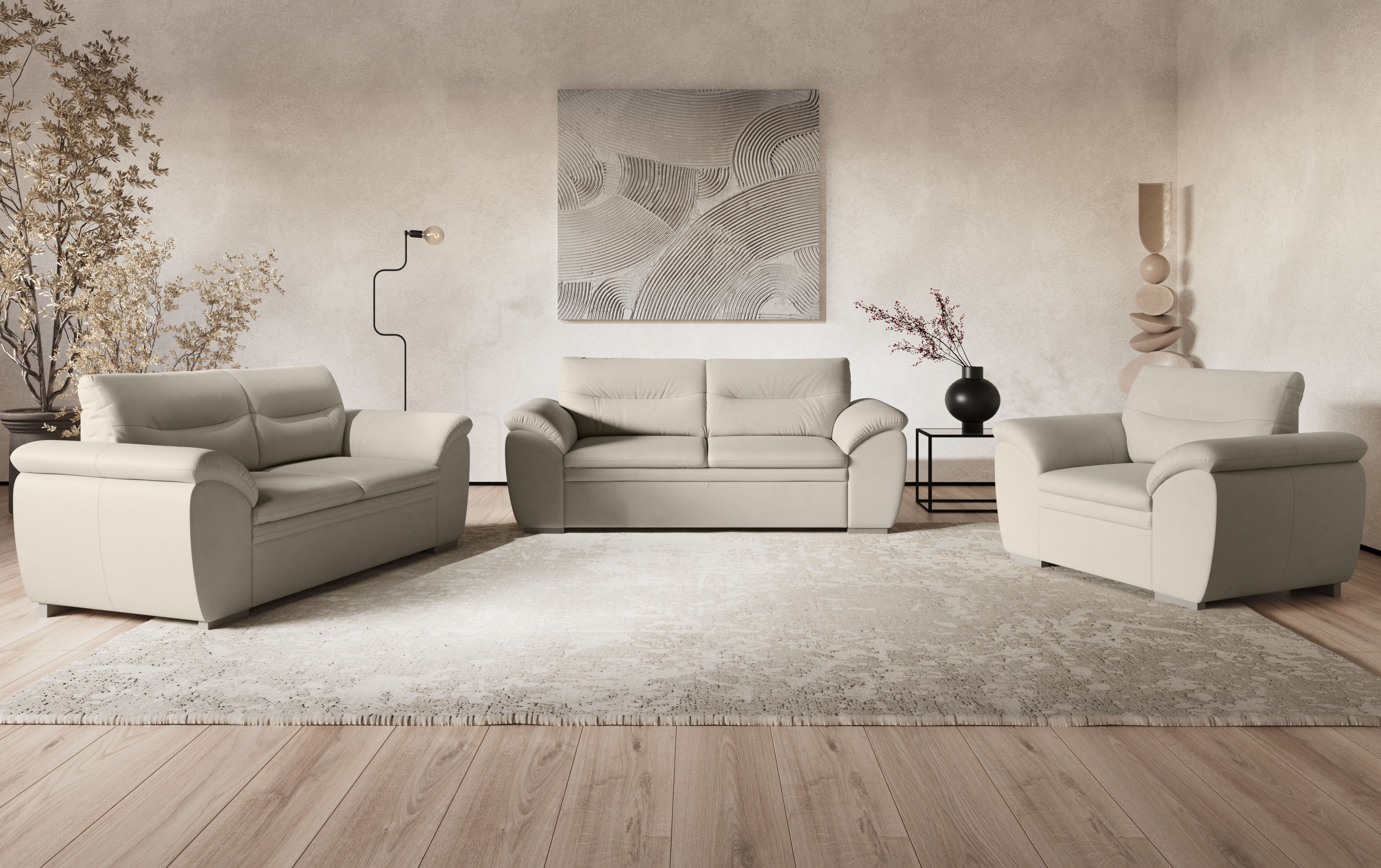 COTTA Polstergarnitur "Leandra" Set bestehend aus: 2-Sitzer & 2,5-Sitzer