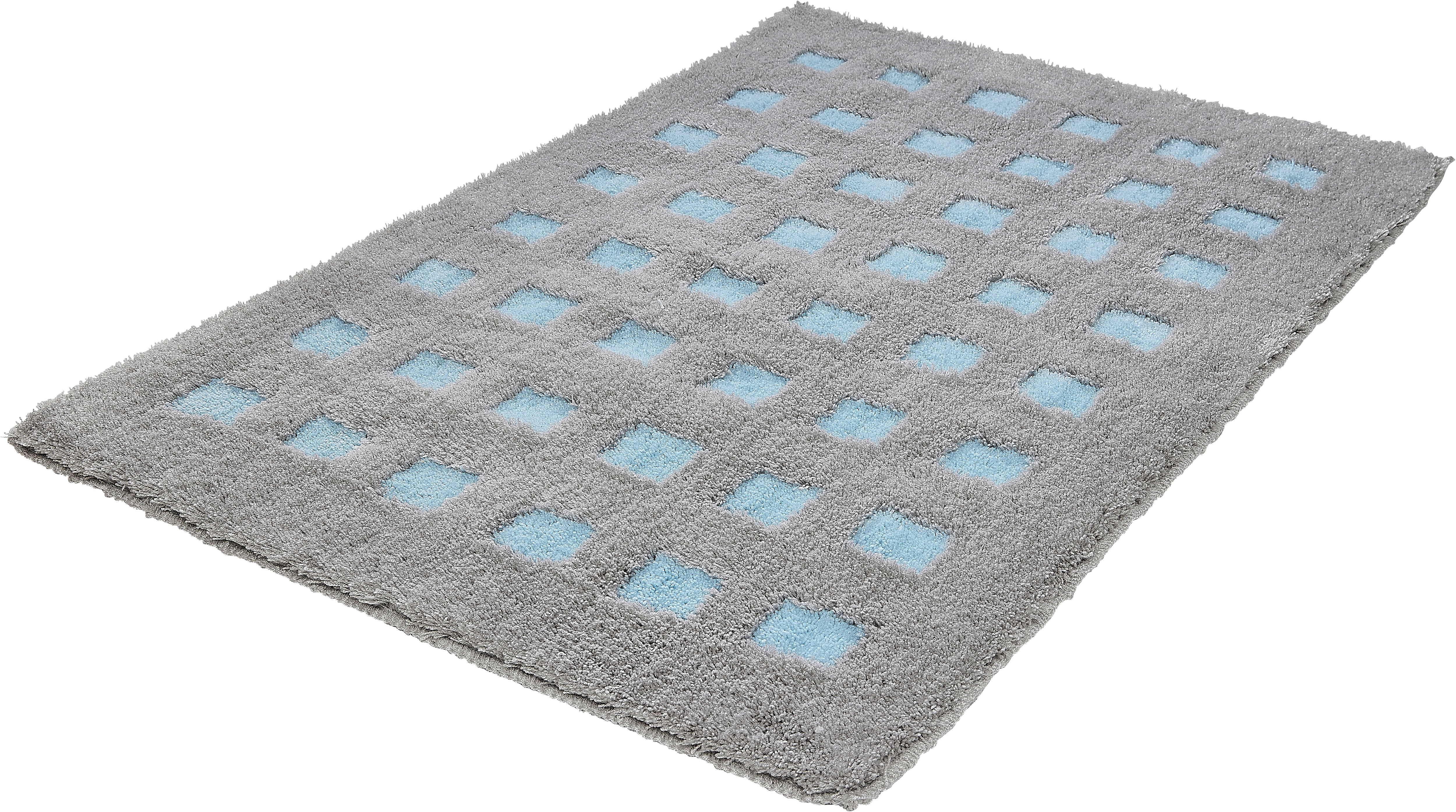 Kleine Wolke "Boxes, Badvorleger, Badezimmer Teppich" Höhe 20 mm rutschhemmend beschichtet fußbodenheizungsgeeignet Badteppich, modernes Design, Hoch/Tief Effekt