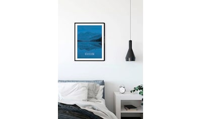 Poster »Word Lake Reflection Blue«, Natur, (1 St.)