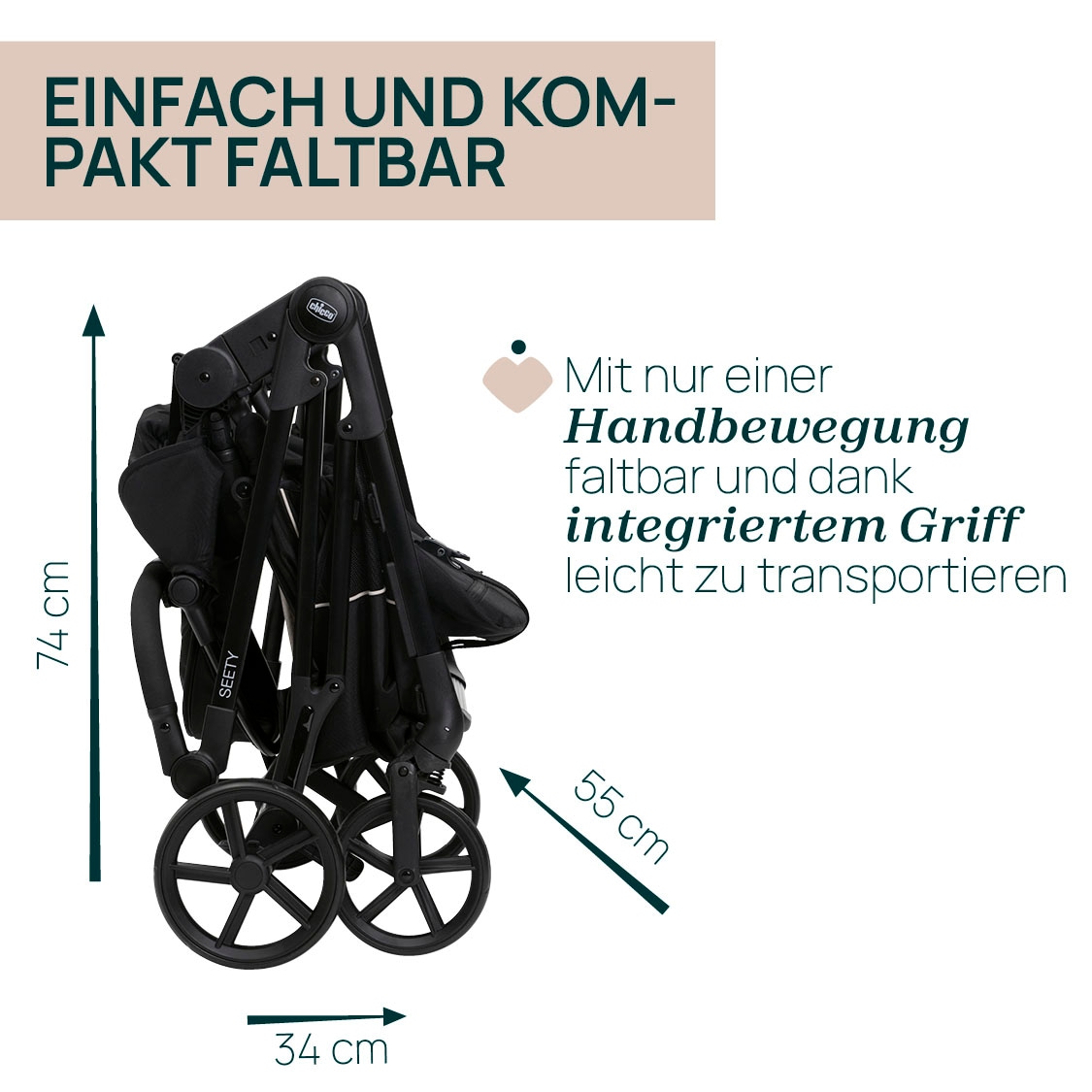 Chicco Kinder-Buggy »Seety Etna Black«, 22 kg