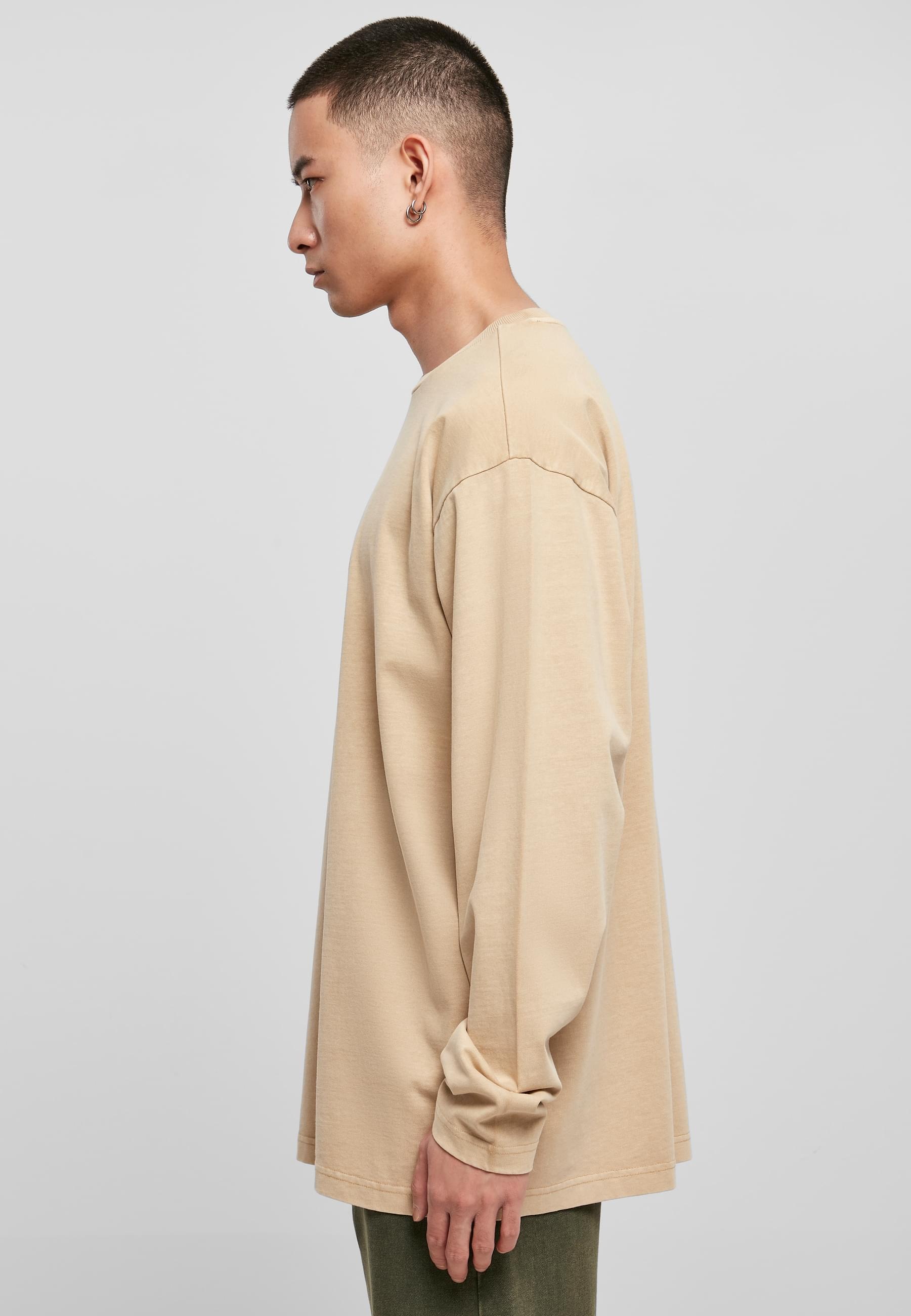 URBAN CLASSICS T-Shirt »Urban Classics Herren Heavy Oversized Garment Dye Longsleeve«, (1 tlg.)