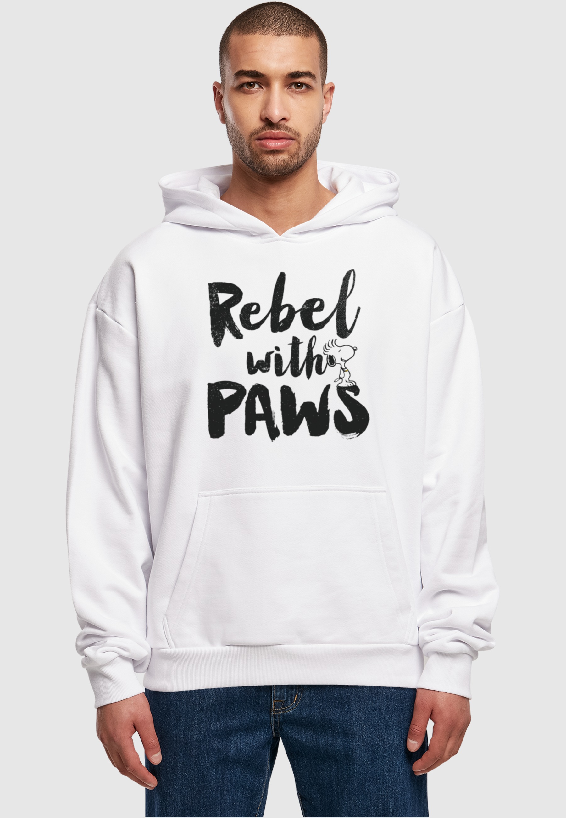 Merchcode Kapuzensweatshirt »Merchcode Herren Peanuts - Rebel with paws Ultra Heavy Hoody«, (1 tlg.)