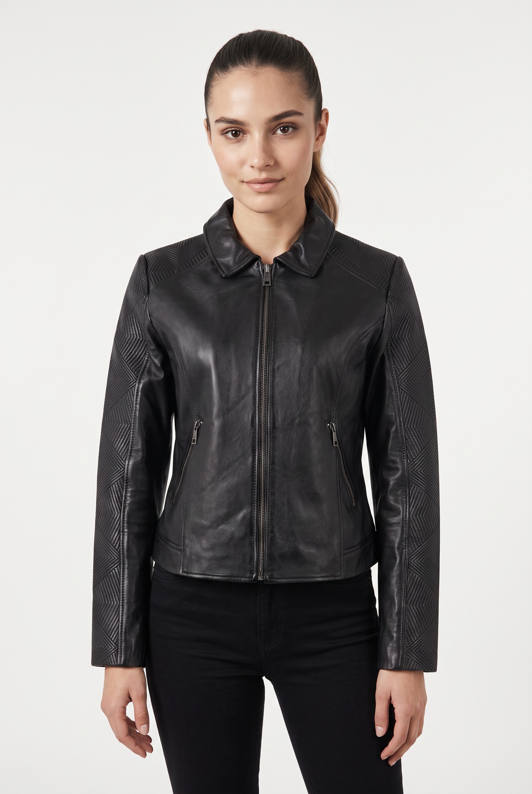 Mauritius Lederjacke "MWNova SF" mit betonter Ärmel- und Schulterpartie, Slim Fit