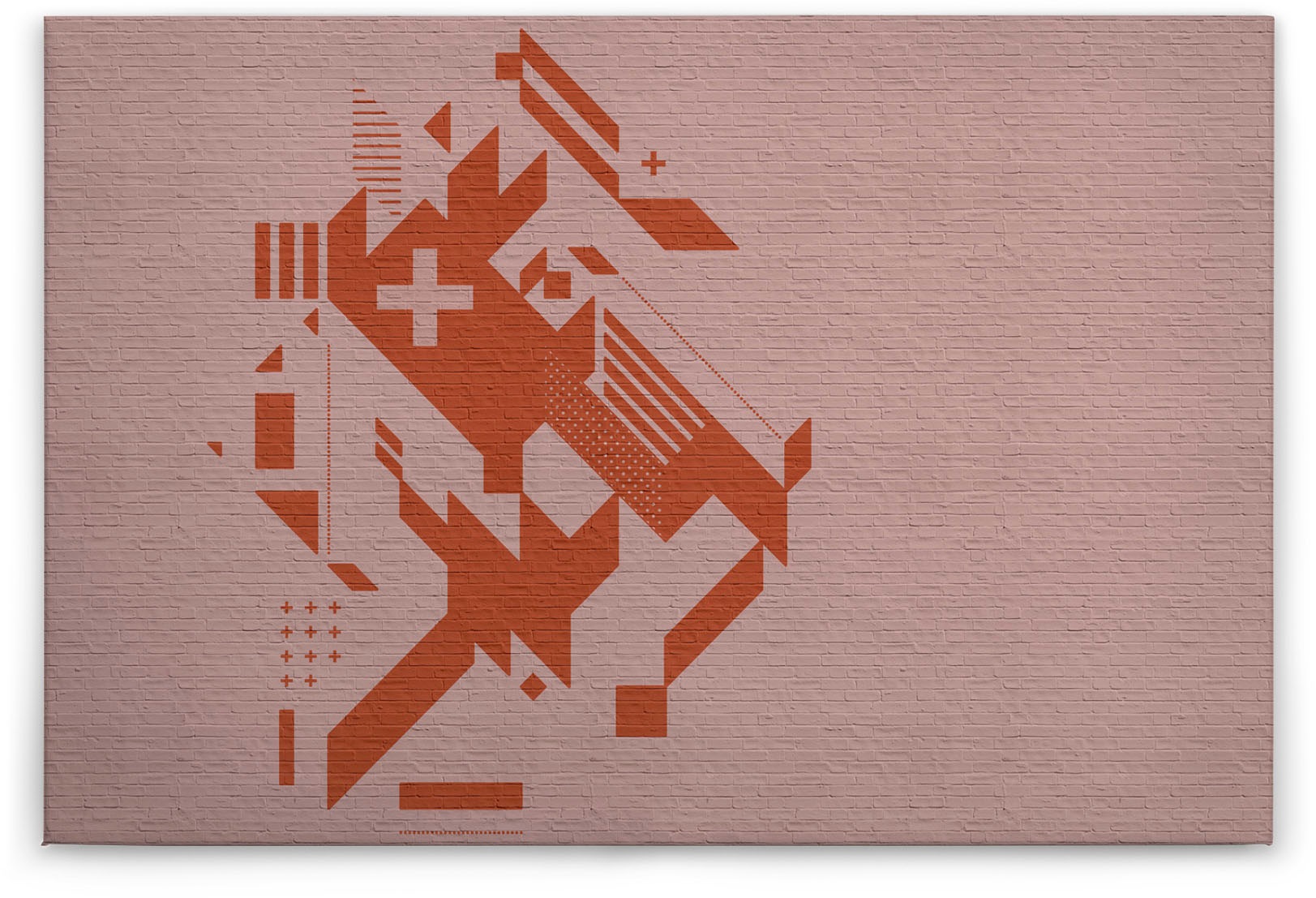 A.S. Création Leinwandbild »brick by brick«, Kunst-Abstrakt-Kinder, (1 St.), Keilrahmen Steinoptik Grafisch Geometrisch Leinwand-Bild Wohnzimmer