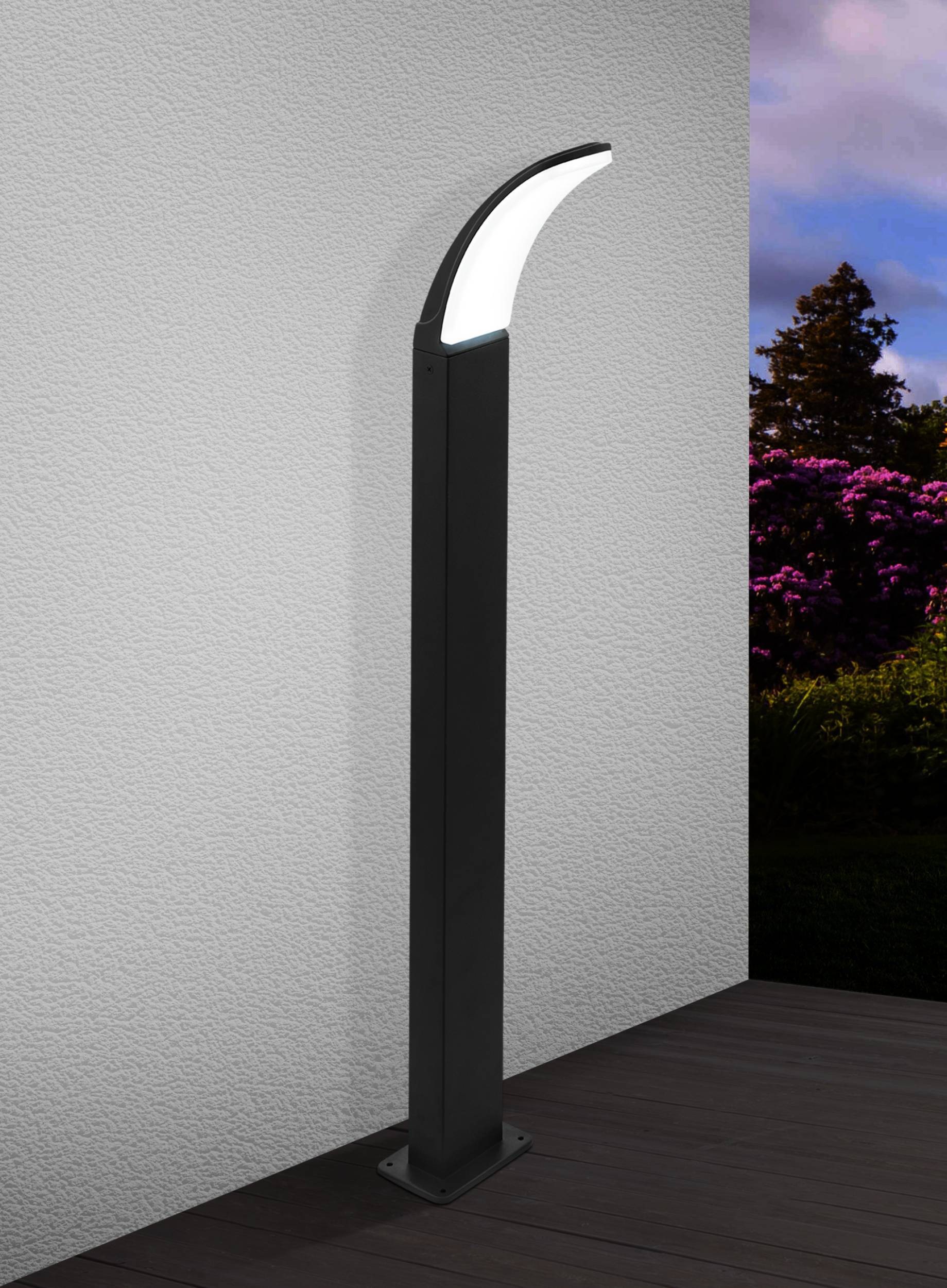 EGLO Stehlampe »Fiumicino Außen-Stehlampe, Außenlampe, Alu und Kunststoff, IP44, Lampe« LED-Modul 1 Stk. Warmweiß Stehleuchte - H90 cm - schwarz - 11,5W inkl.