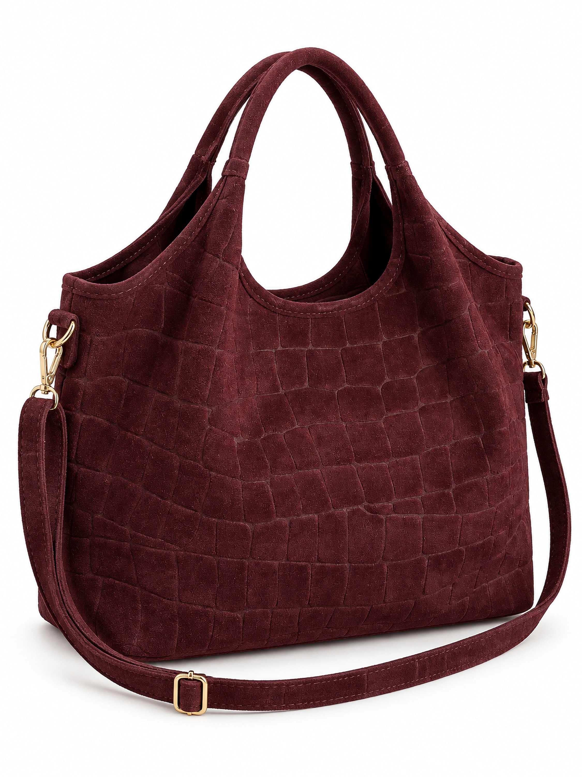 COLLEZIONE ALESSANDRO Henkeltasche »Lucca« aus Kroko-Velour, Made in Italy
