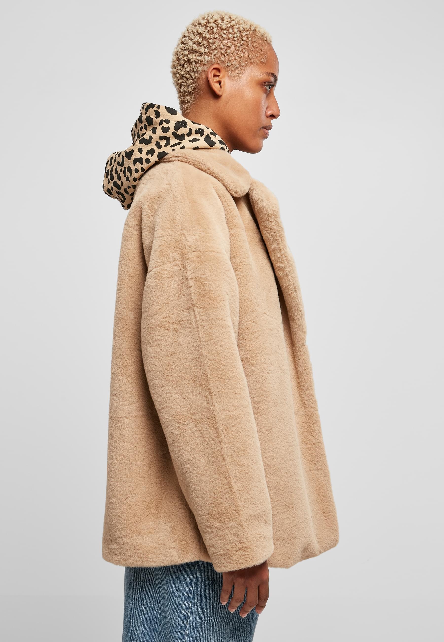 URBAN CLASSICS Winterjacke »Urban Classics Damen Ladies Lapel Teddy Jacket«, (1 St.), ohne Kapuze