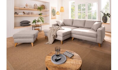 Home affaire Ecksofa »Stanza«, incl. 2 Zierkissen und Keder, moderne Holzfü0e kaufen Home affaire Ecksofa »Stanza«, incl. 2 Zierkissen und Keder, moderne Holzfü0e kaufen