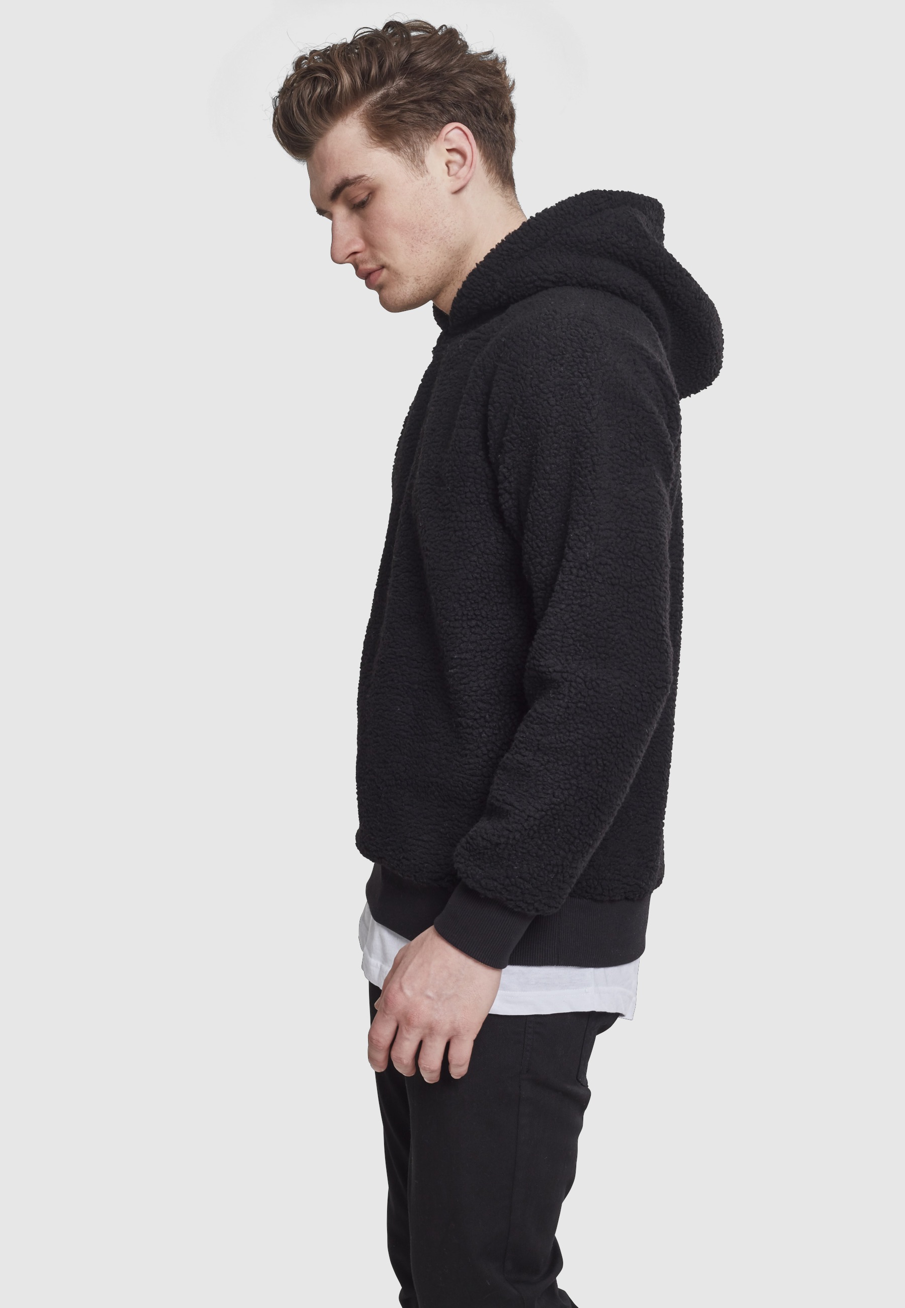 URBAN CLASSICS Rundhalspullover »Urban Classics Herren Sherpa Hoody« 1 Stk.