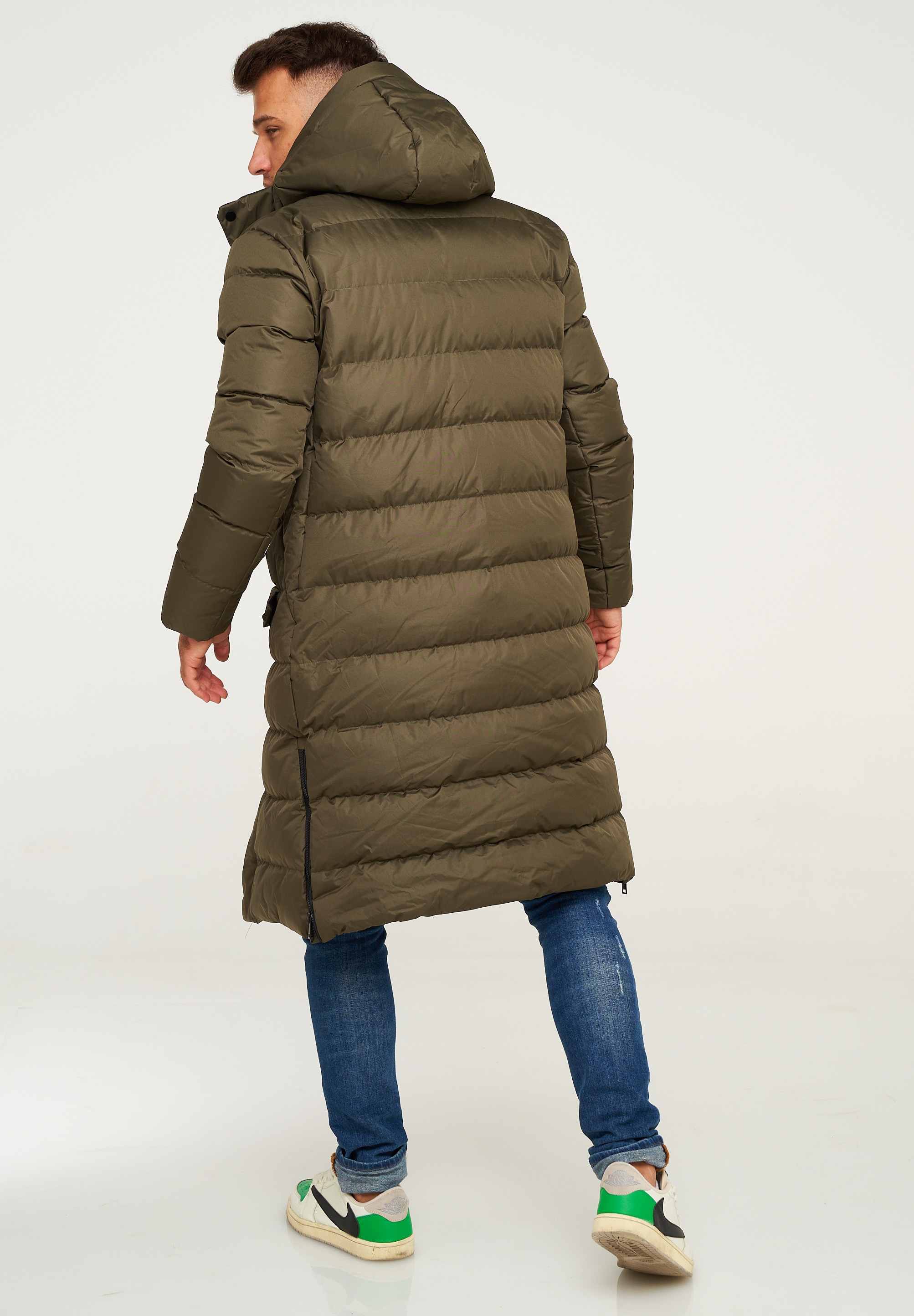 behype Steppjacke »LONGLINE ZIP PARKA«, Steppjacke mit Kapuze