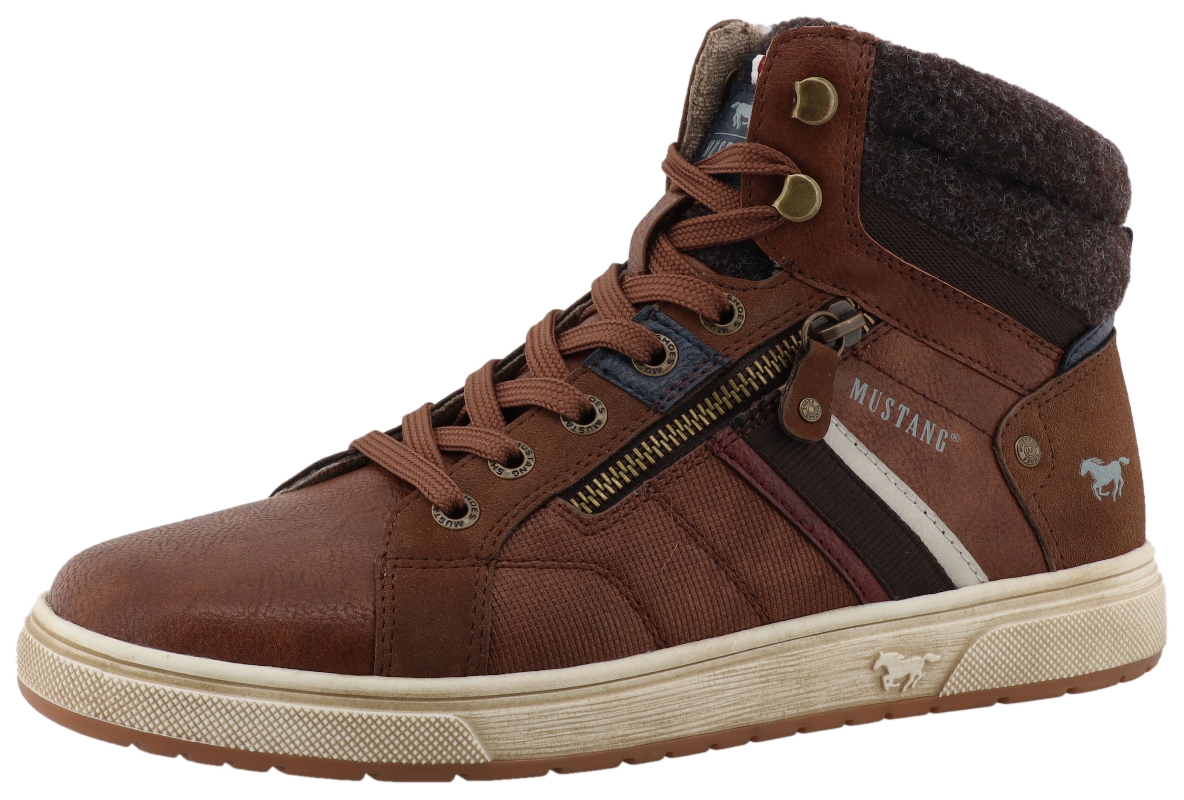 Mustang Shoes Sneaker "Merian" High Top Sneaker, Schnürboots mit Reißversch günstig online kaufen
