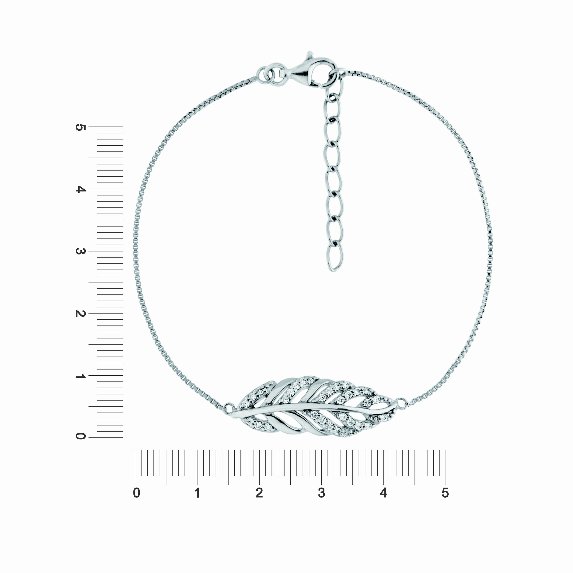 Smart Jewel Armband »Blatt mit Zirkonia Steine, Silber 925«