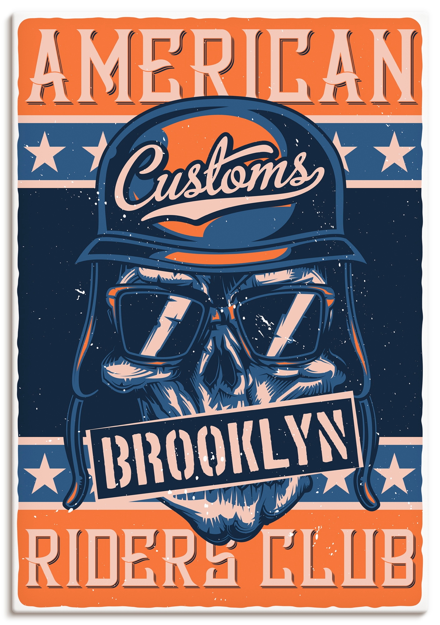 Artland Wandbild "Totenkopf Motorradfahrer" 1 Stk. tlg. als Alubild, Leinwandbild, Poster, Wandaufkleber in verschied. Größen