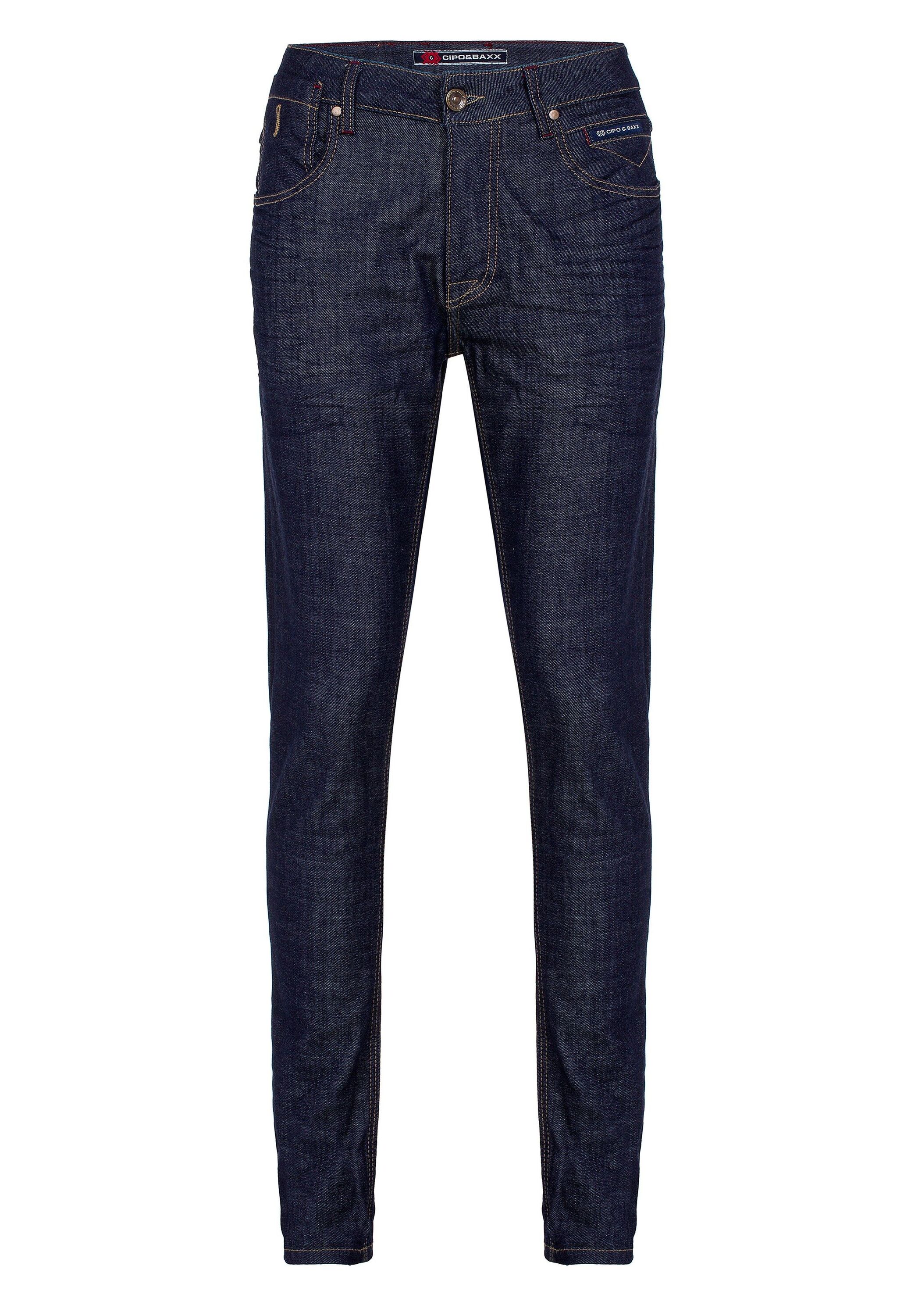 Cipo & Baxx Slim-fit-Jeans "Cipo & Baxx Jeans" mit Zier-Knopföse, CD538