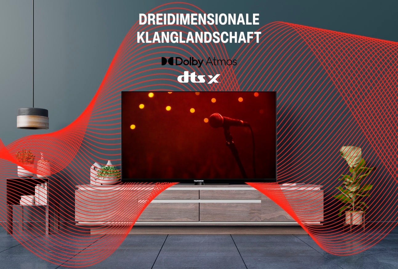 Telefunken QLED-Fernseher, 164 cm/65 Zoll, 4K Ultra HD, Google TV-Smart-TV