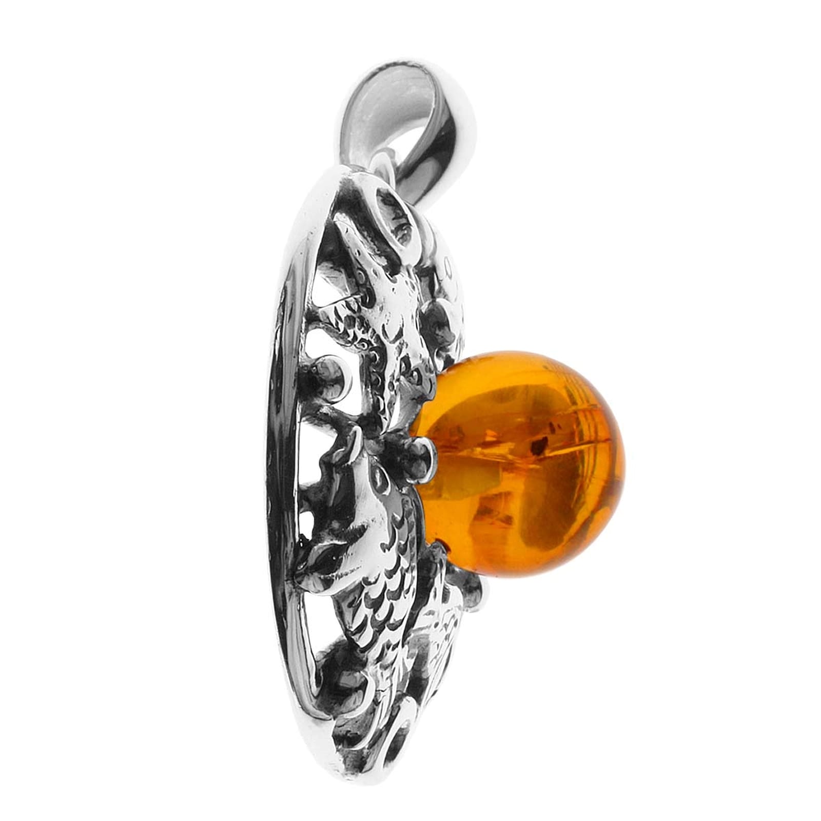 OSTSEE-SCHMUCK Kettenanhänger »- Fischland 34x24 mm - Silber 925/000 - Bernstein«
