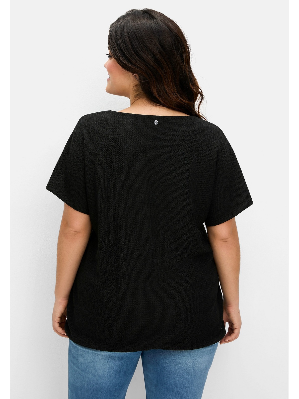 Sheego T-Shirt "Große Größen", aus Struktur-Jersey, mit Gummizugsaum günstig online kaufen