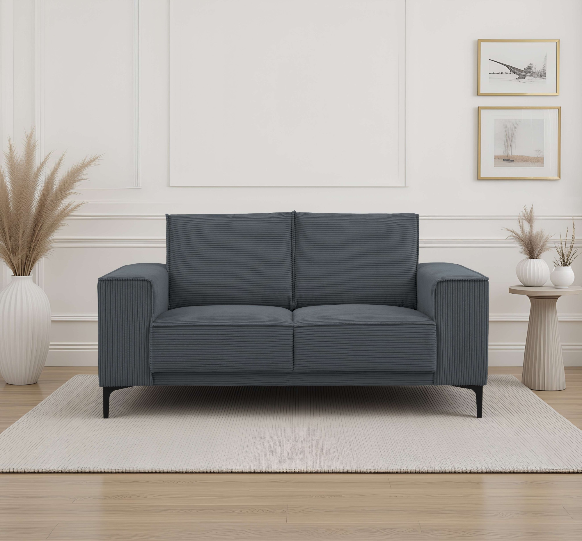 OTTO home 2-Sitzer "OLAND Cord, Sofa, B: 164 cm, Skandi-Design" 164 cm, Wellenunterfederung, Skandi-Design, Metallfüße