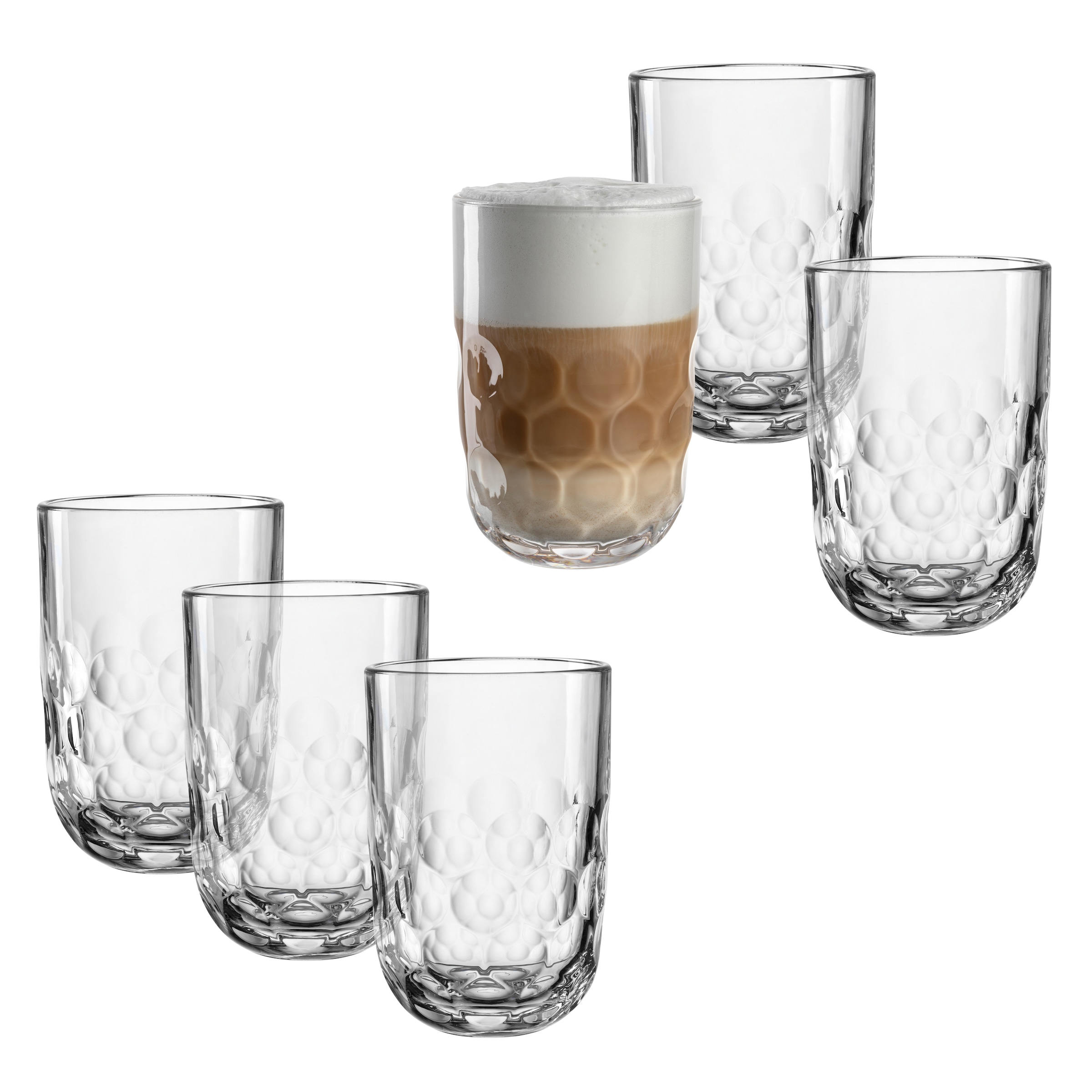 LEONARDO Latte-Macchiato-Glas "GOCCE, 380 ml, 6er-Set" 1. Variante, mit Tro günstig online kaufen