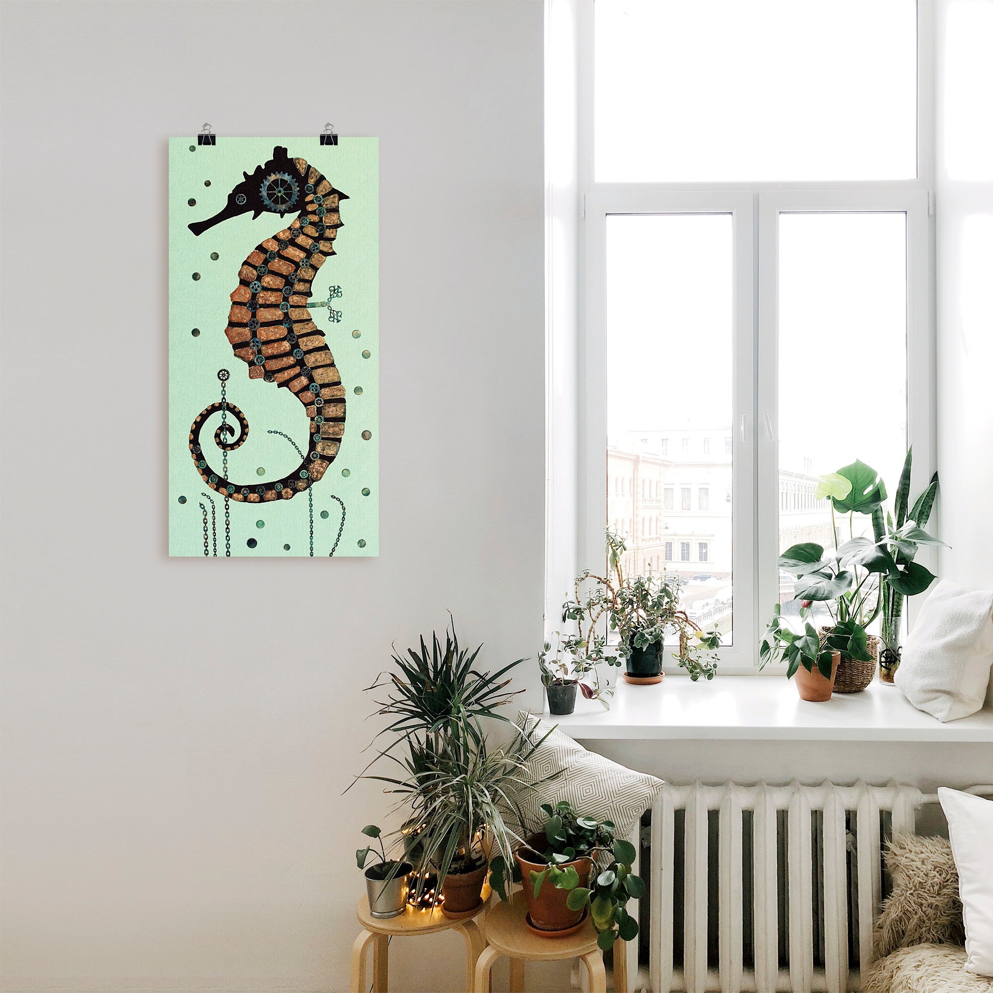 Artland Poster "Seepferdchen Textur", Wassertiere, (1 St.), als Alubild, Le günstig online kaufen