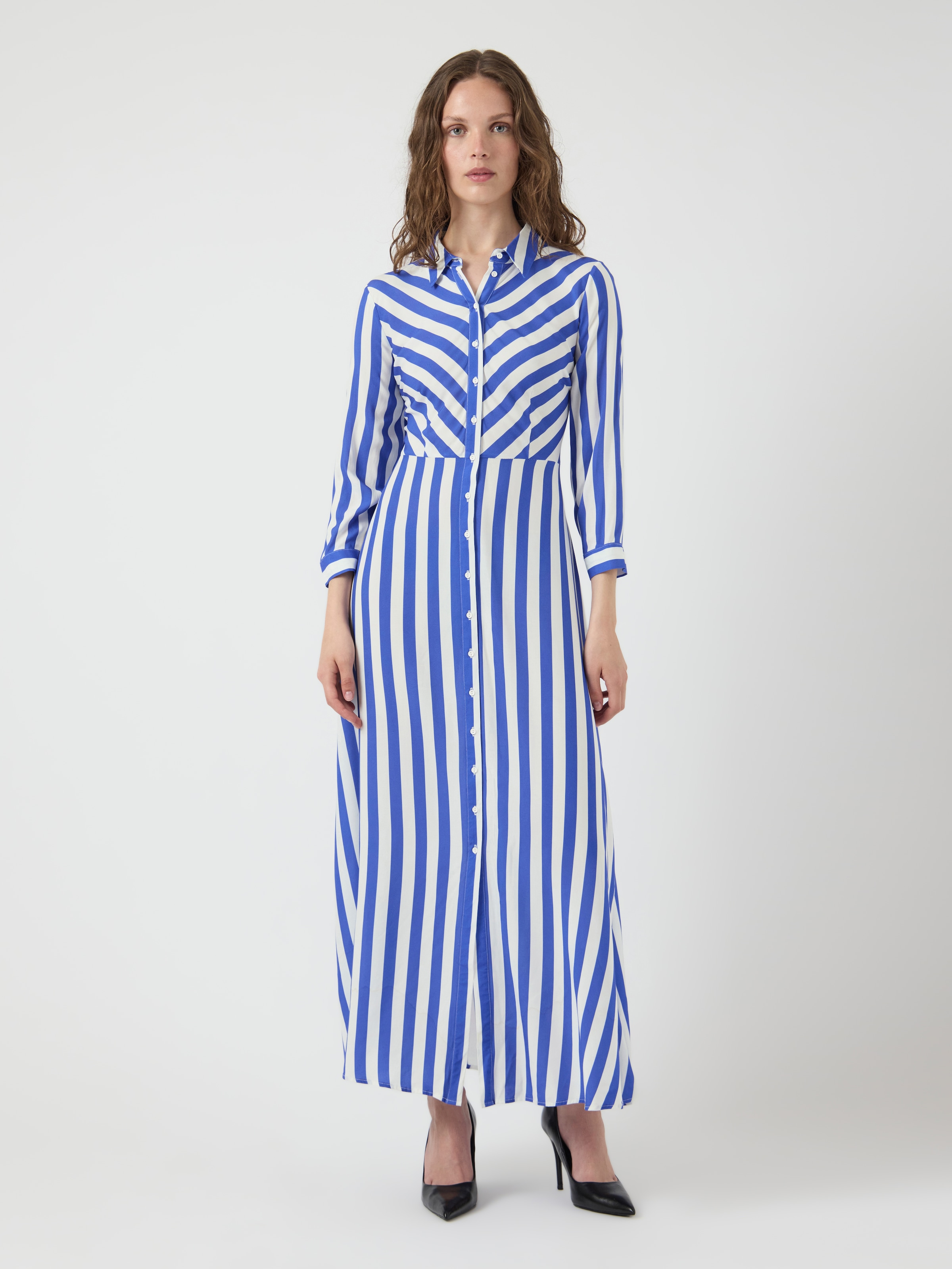Y.A.S Hemdblusenkleid »YASSAVANNA LONG SHIRT DRESS«, Sommerkleid, mit 3/4 Ärmel