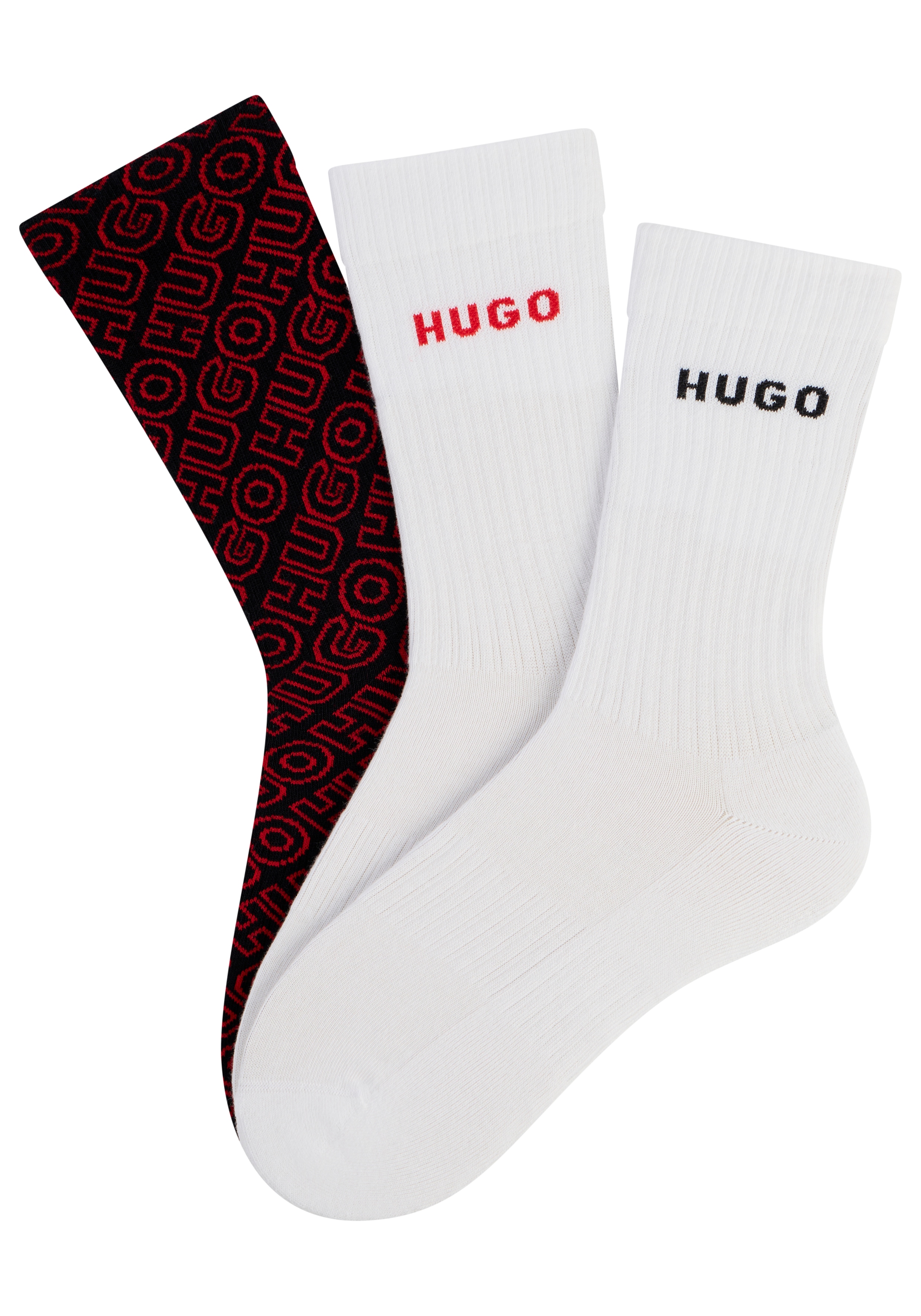 HUGO Underwear Basicsocken "3P QS LOGO AOP CC" 3 Paar tlg.
