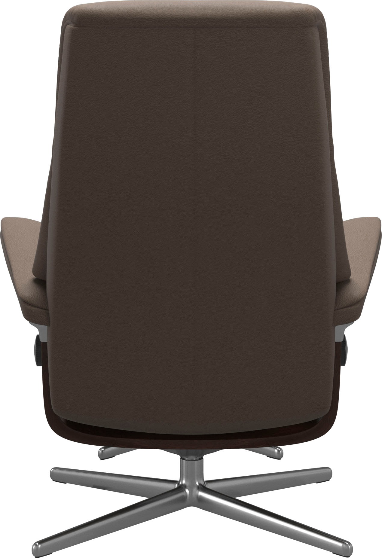 Stressless® Relaxsessel »View«, (Set, Relaxsessel mit Hocker), mit Hocker, mit Cross Base, Größe S, M & L, Holzakzent Braun