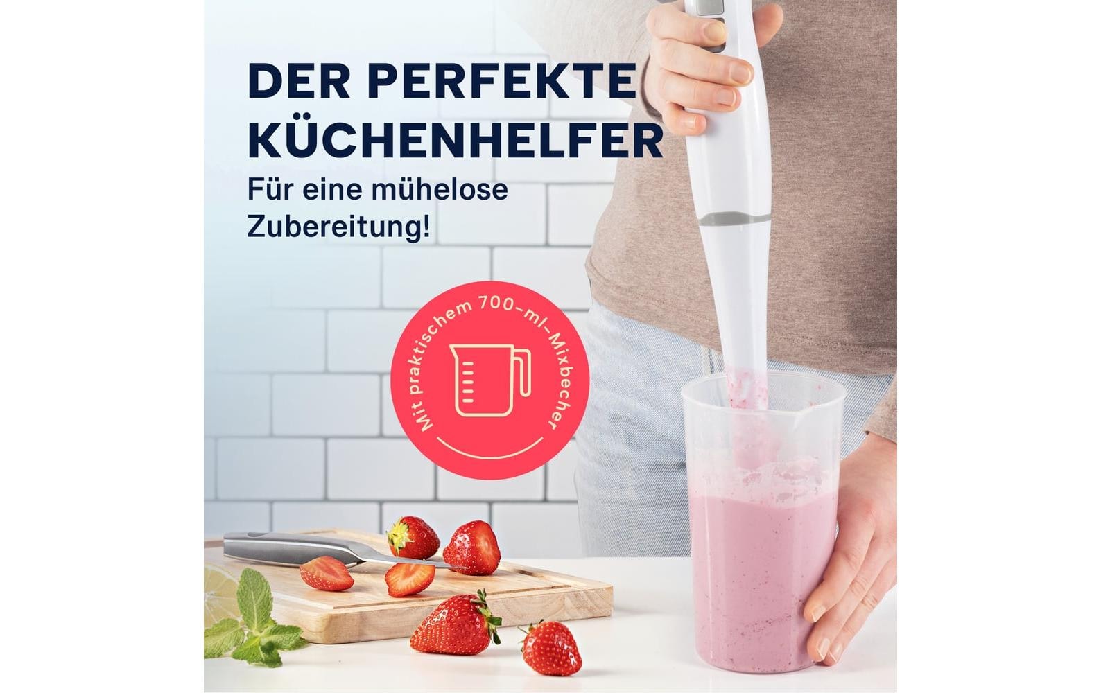 GOURMETmaxx Stabmixer »13767 Weiss« 400 W Kraftvoller Stabmixer