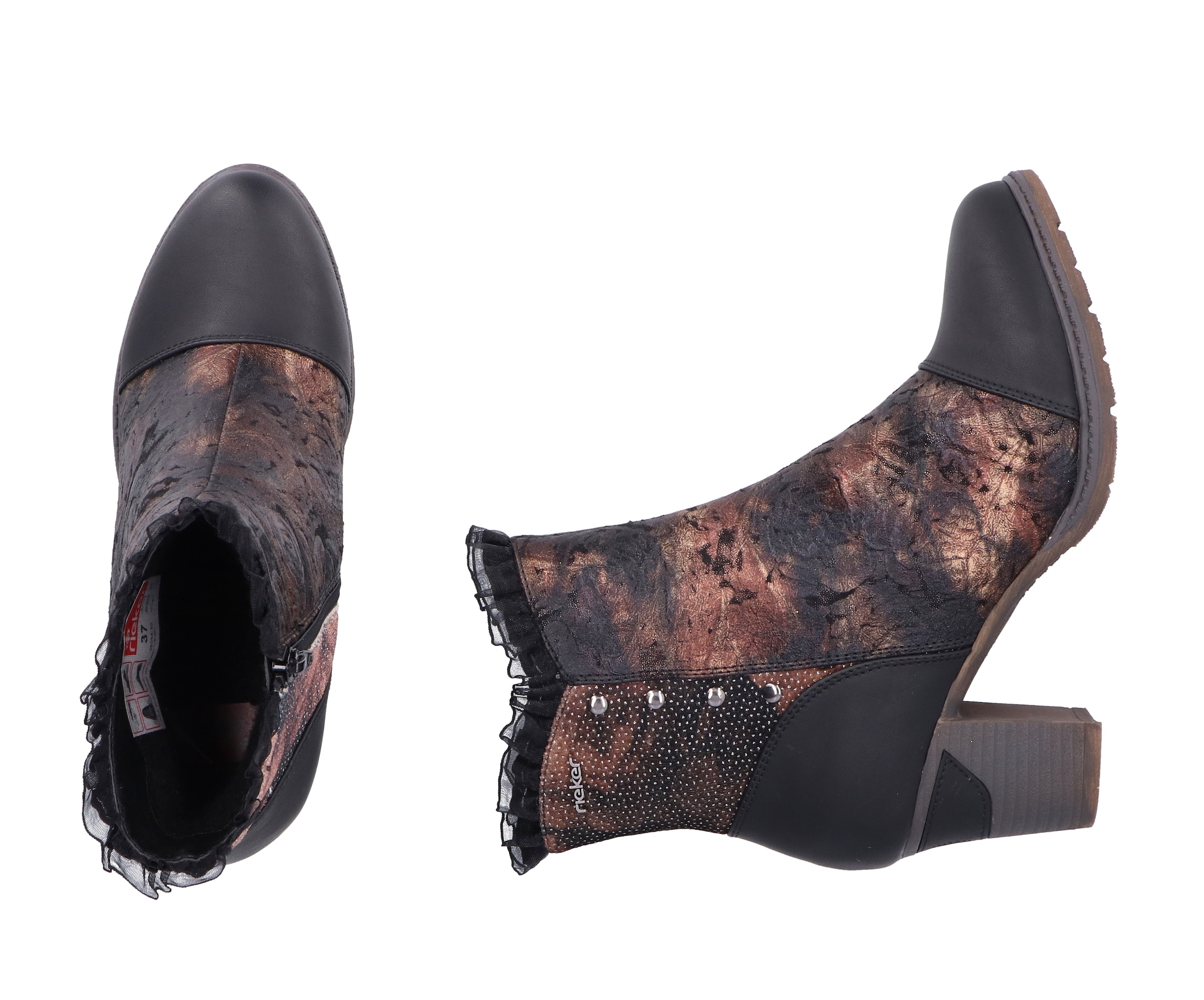 Rieker Stiefelette, Trachtenstiefelette, Festtagsstiefelette, Blockabsatz, mit Warmfutter