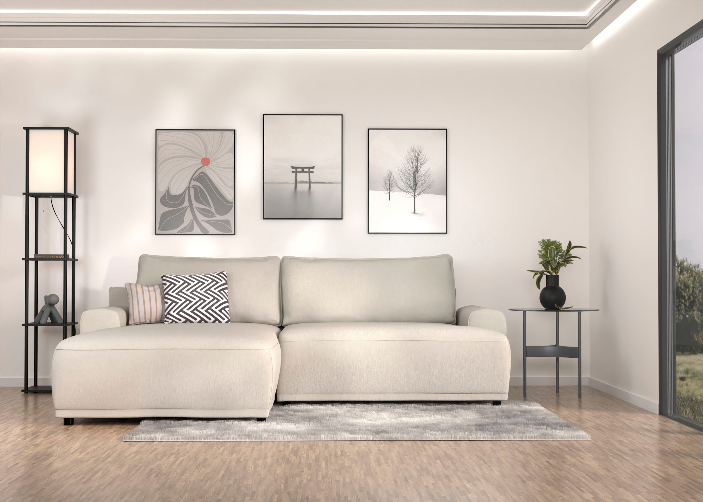 TRENDMANUFAKTUR Ecksofa "Fordon, Schlafsofa mit Bettkasten, Couch in L-Form günstig online kaufen