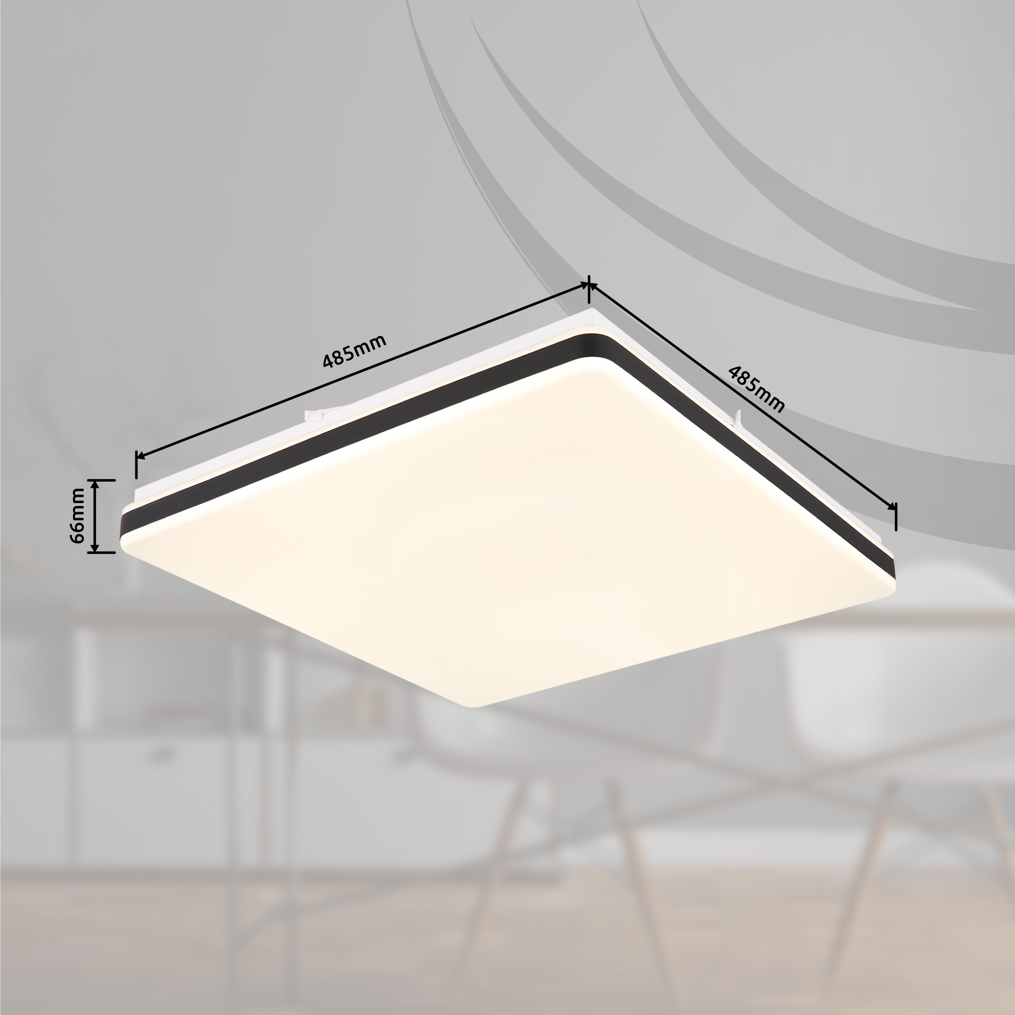 GLOBO LIGHTING LED Deckenleuchte »ULLY«, Leuchtmittel LED-Modul | LED fest integriert, Deckenlampe/quadratisch/Wohnzimmer/Schlafzimmer/CCT 2700-6500K