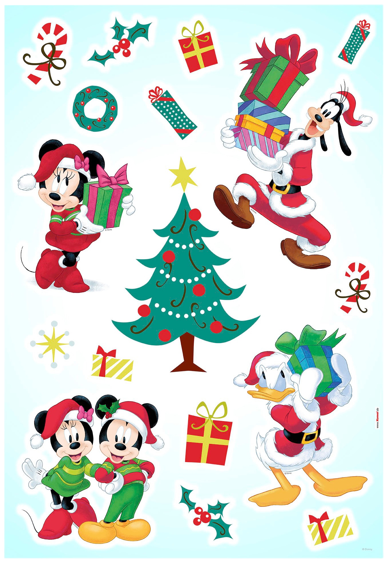 Komar Wandsticker "Mickey Christmas Presents", (1 St.), 50x70 cm (Breite x Höhe), selbstklebendes Wandtattoo