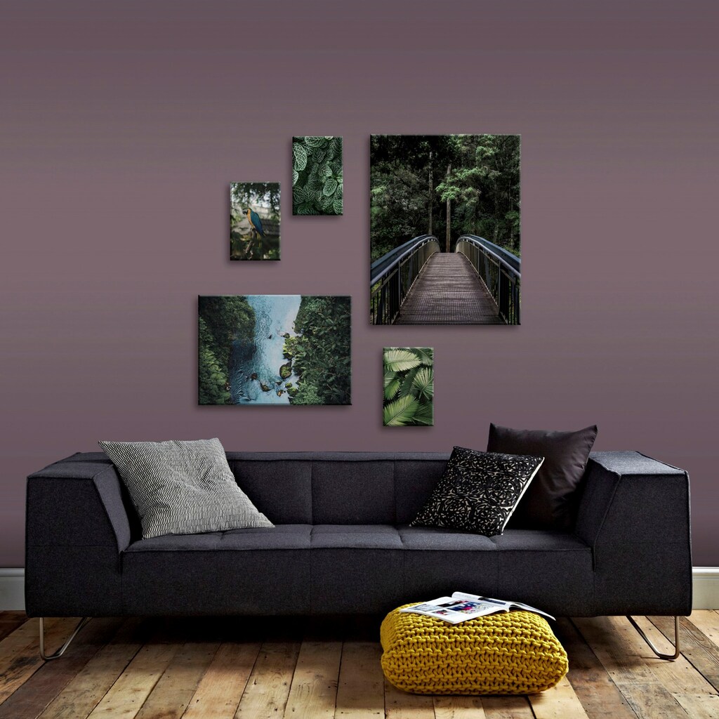 Art for the home Mehrteilige Bilder »Art for the Home Leinwandbild Set of 5 - Dschungel - 60x96cm«, (Set, 5 St.)