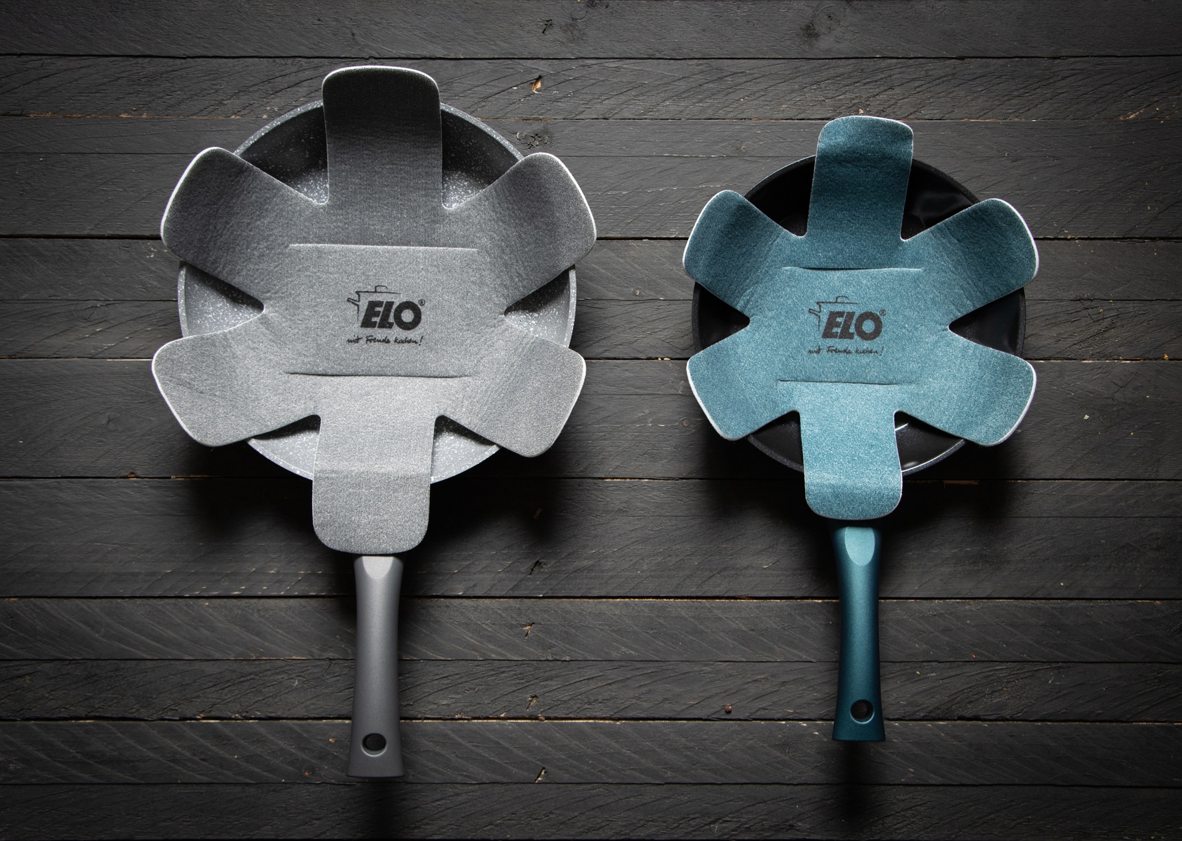 Elo Basic Bratpfanne »Colorio mit farbigem Protektor« Aluminium 1 tlg. hellgrau mit passendem Pfannenschoner