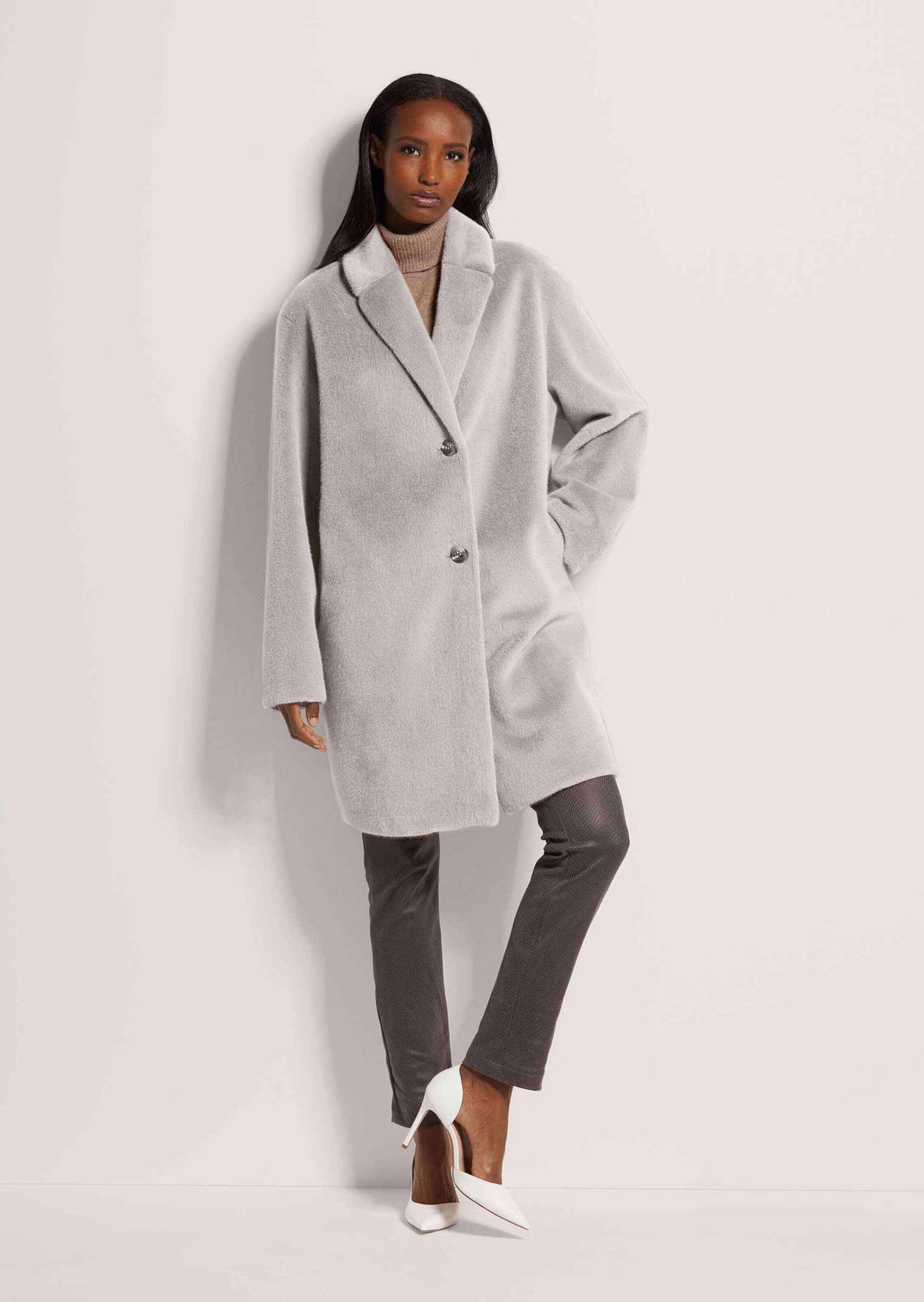 MADELEINE Langmantel "Webpelzmantel Kunstpelzmantel mit Reverskragen" günstig online kaufen