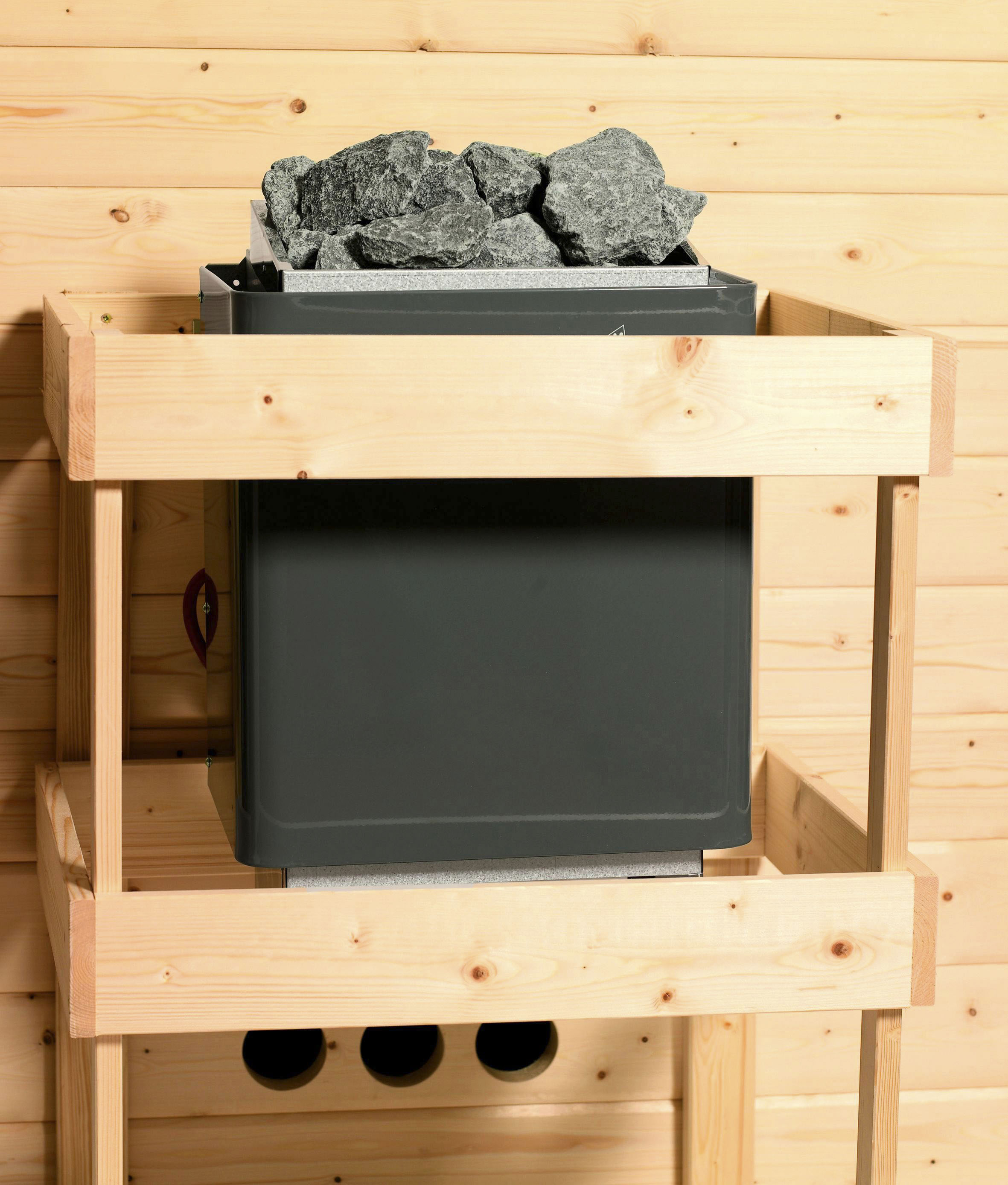 Thumbnail - Karibu Sauna "Siirin" Set, 9 KW-Bio-Ofen mit externer Steuerung